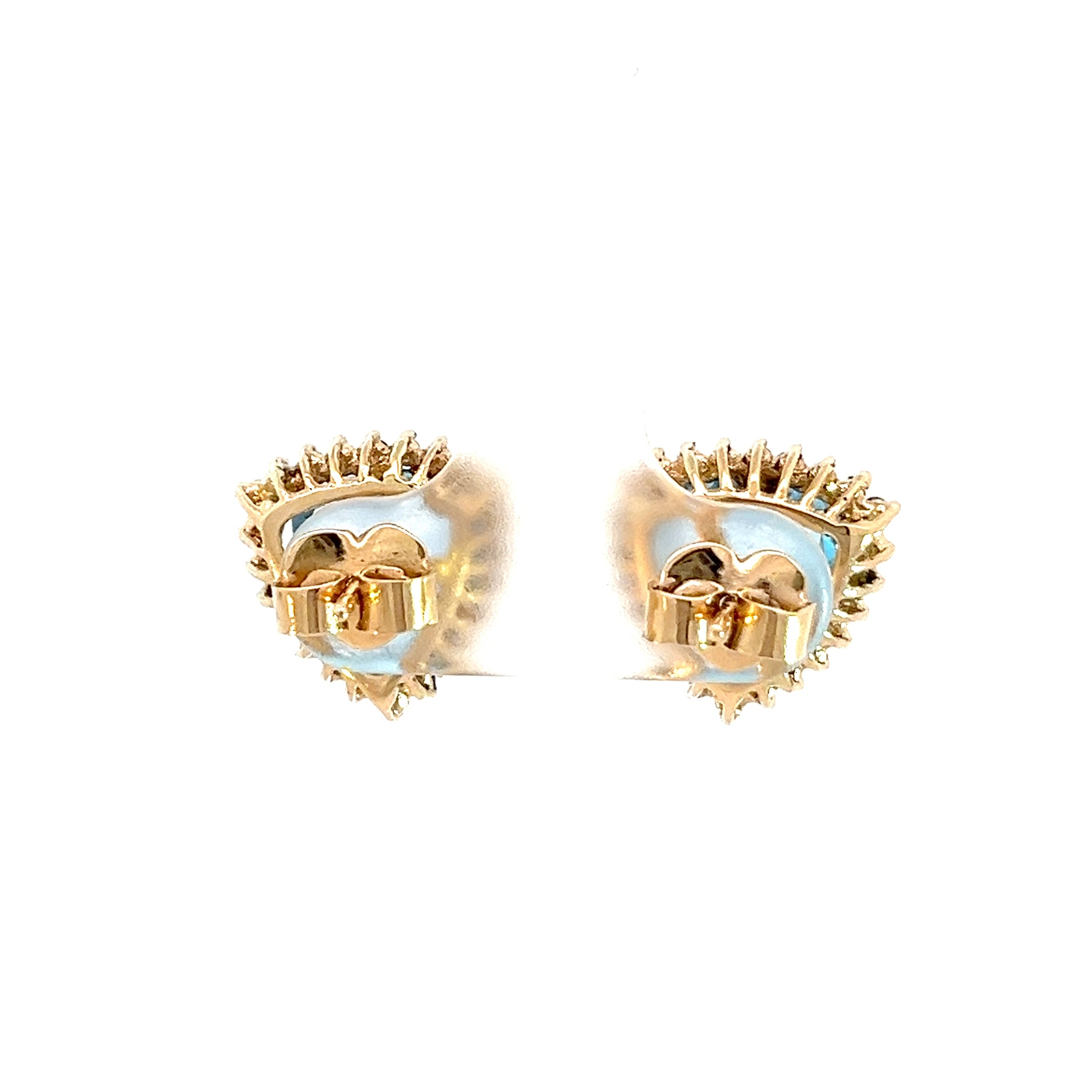 Aretes topacio Swiss blue Trillion y zafiros azules