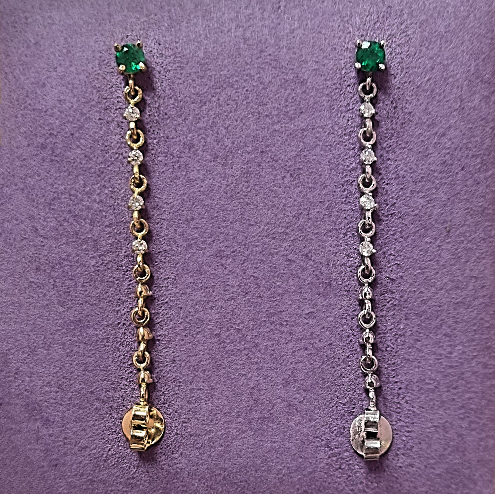 Lluvia de diamantes esmeralda redonda 3,4 mm