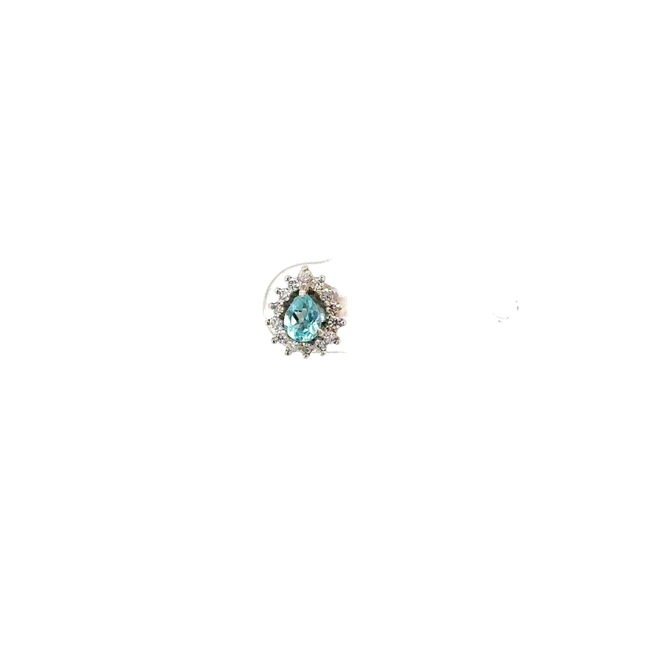 Arete Hindi Apatita con diamantes Oro Blanco