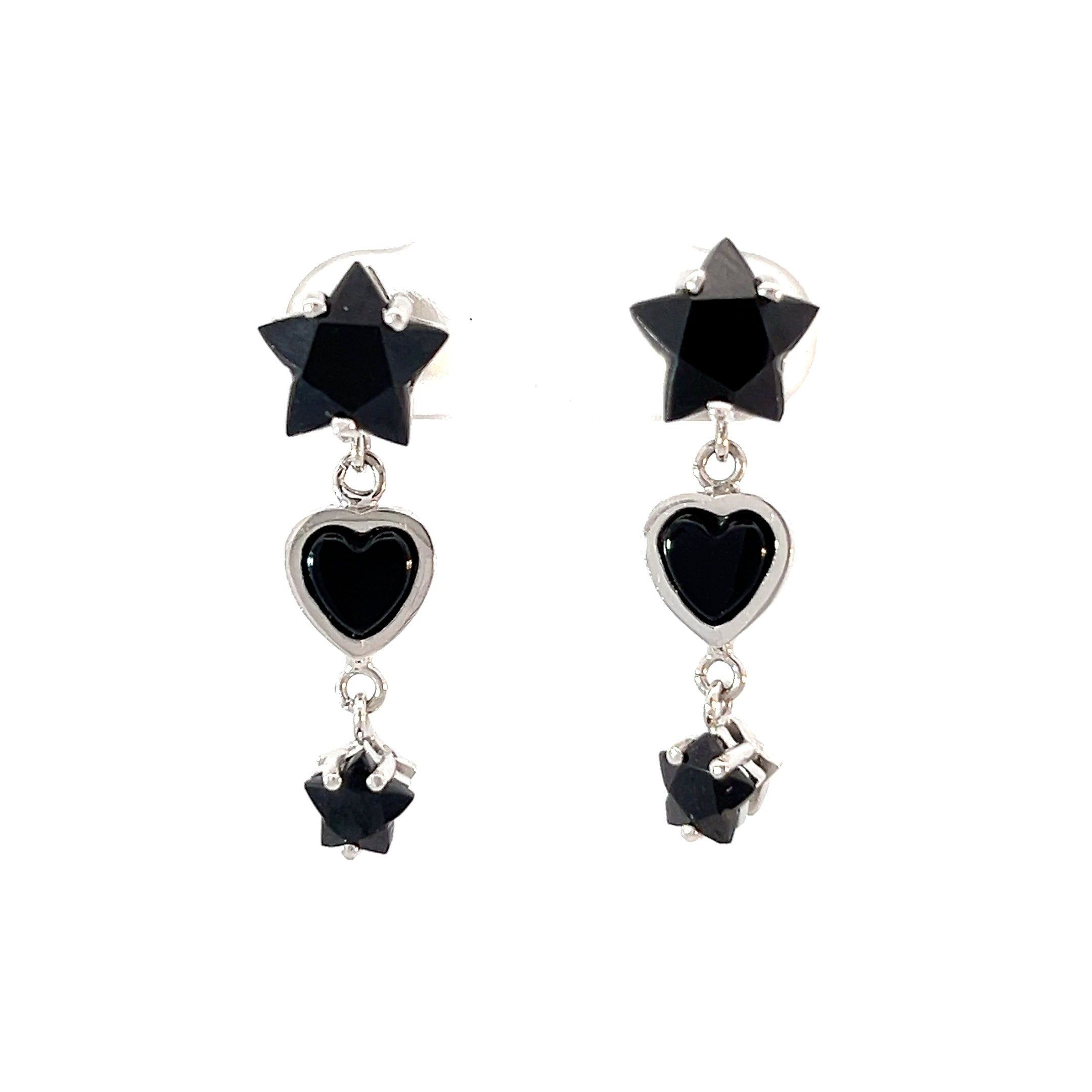 Aretes estrellas y corazón Espinela