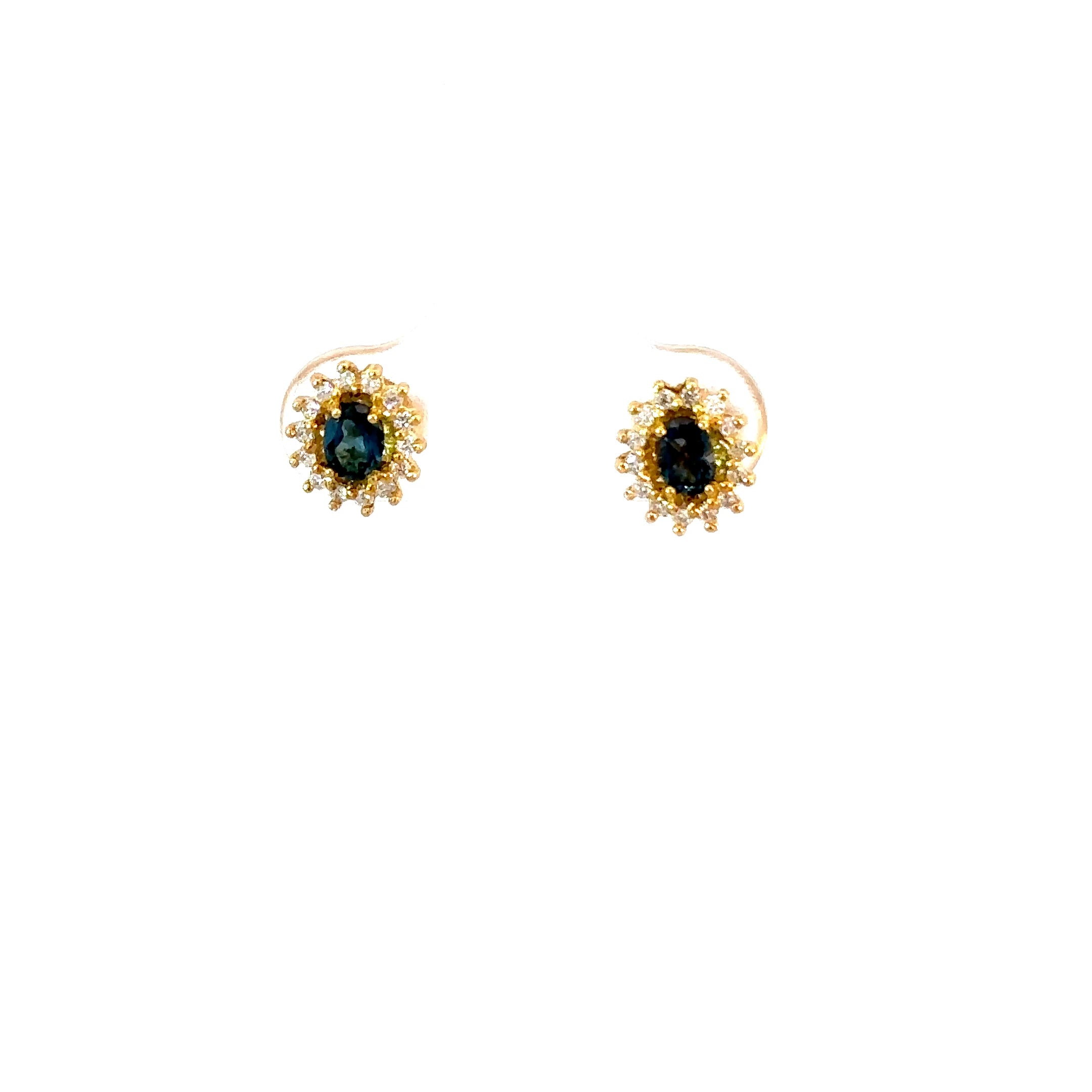 Aretes Antoniette Topacio London Blue con Diamantes