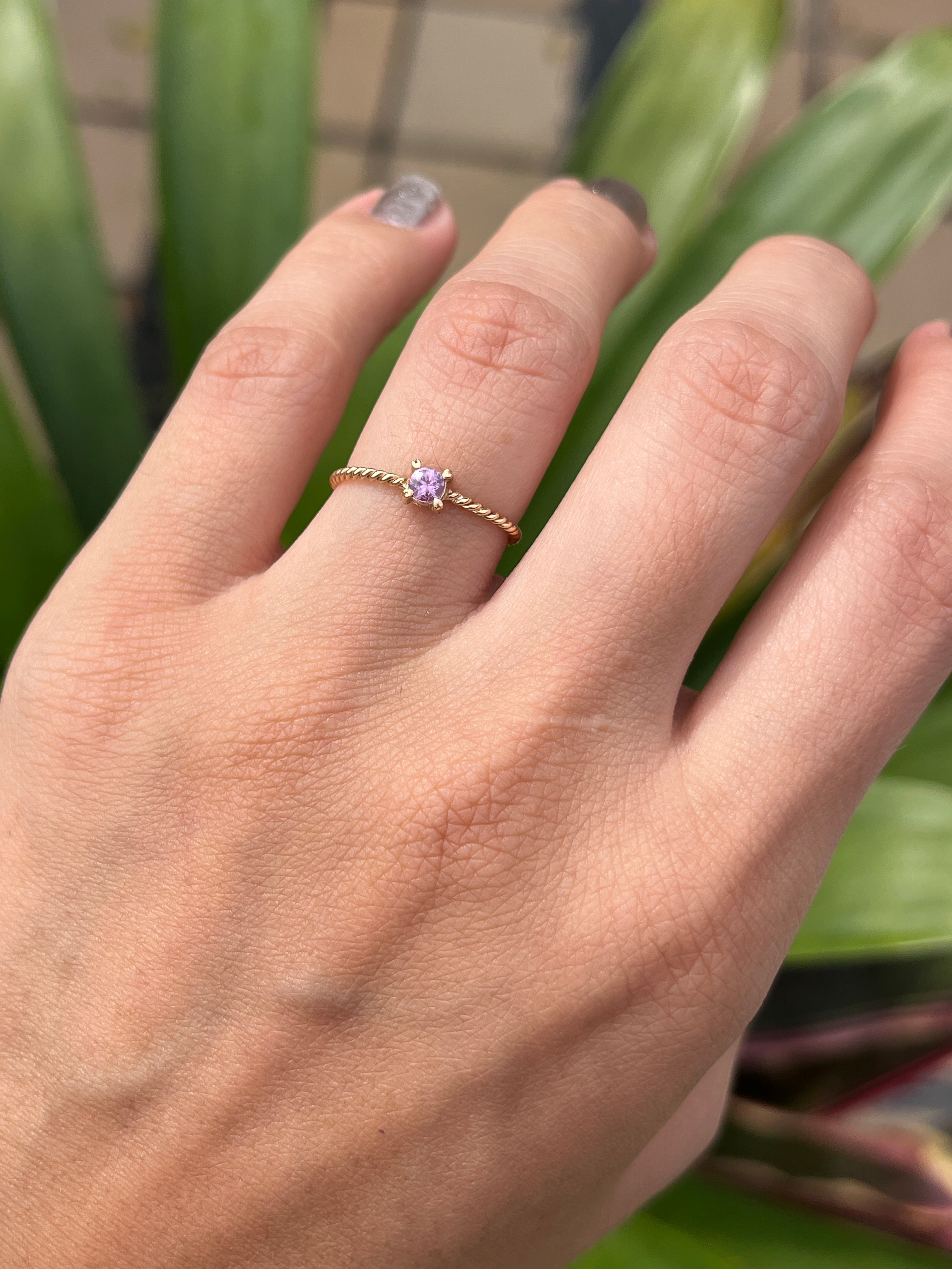 Anillo espiral love mini zafiros de colores