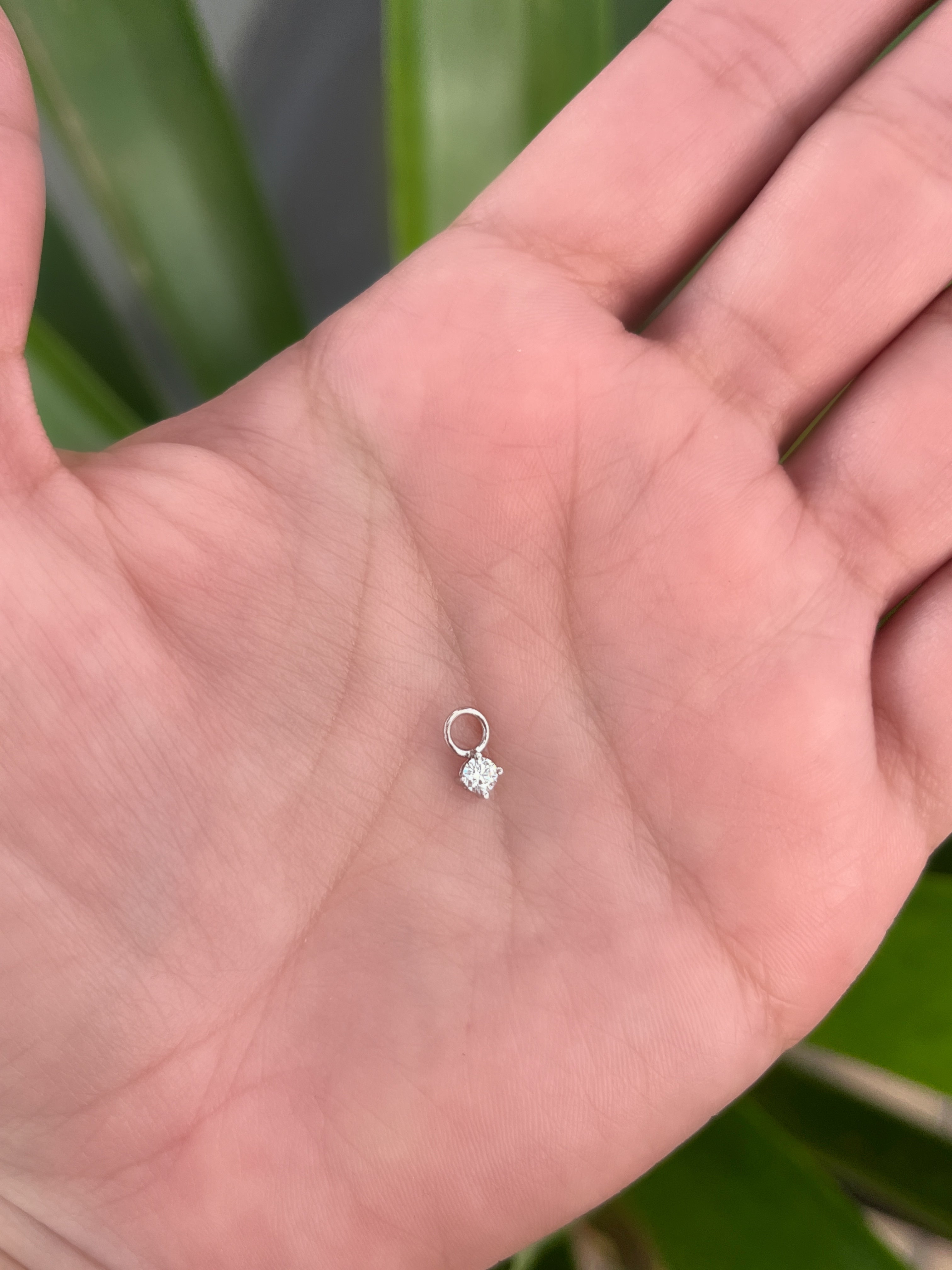 Dije Para Minihoop Diamante Oro blanco