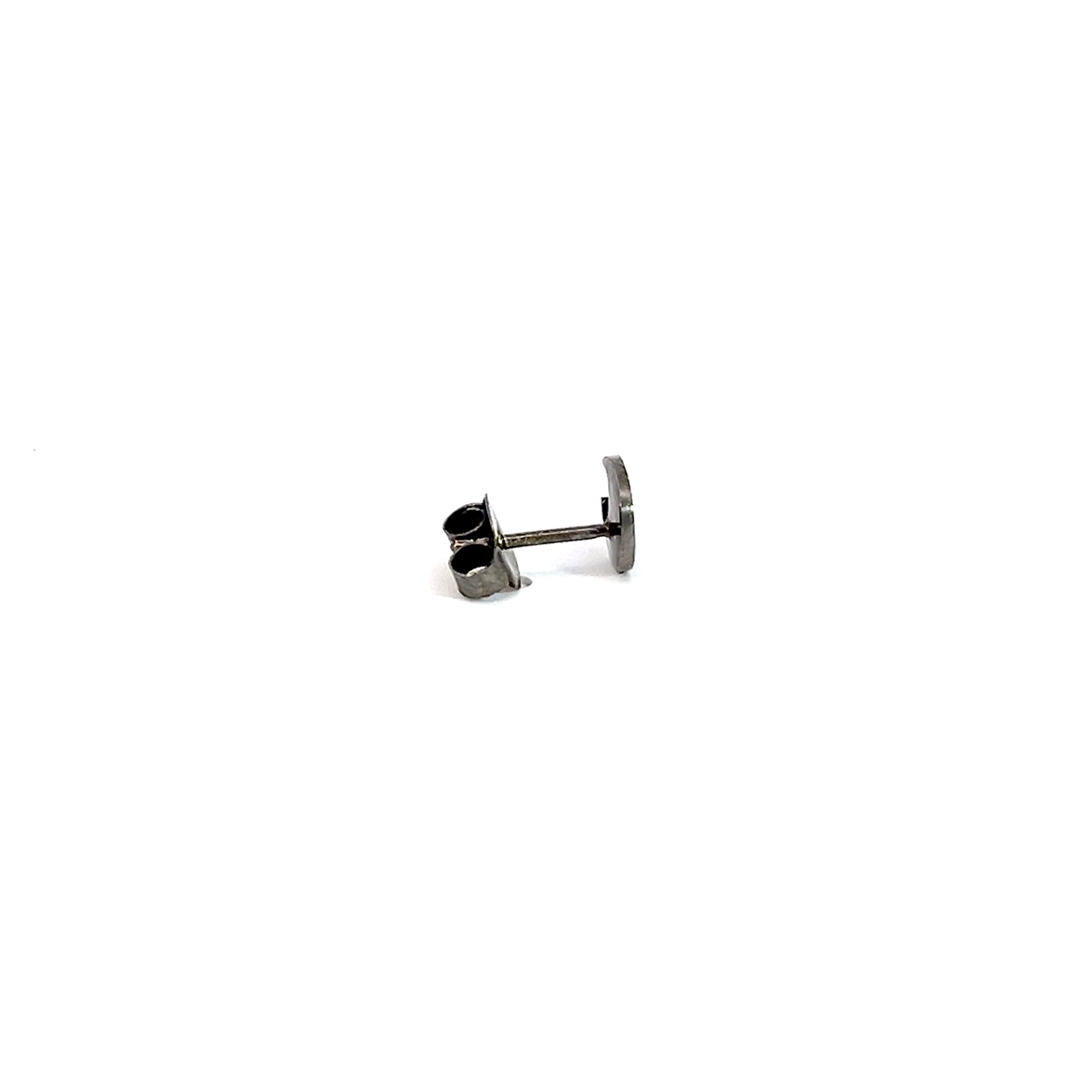 Arete luna mini baño en Rodio
