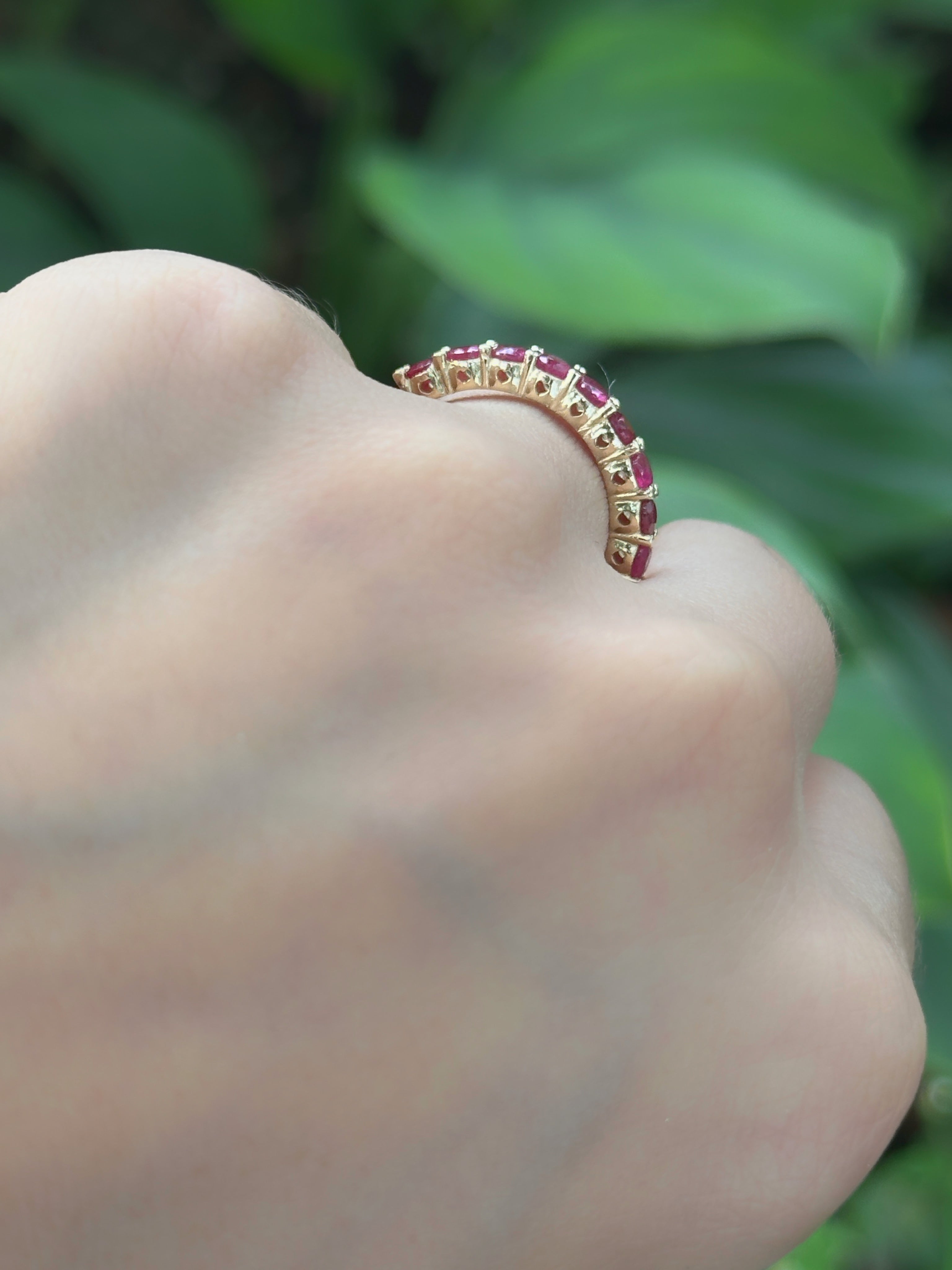 Anillo churumbela rubíes 3 mm