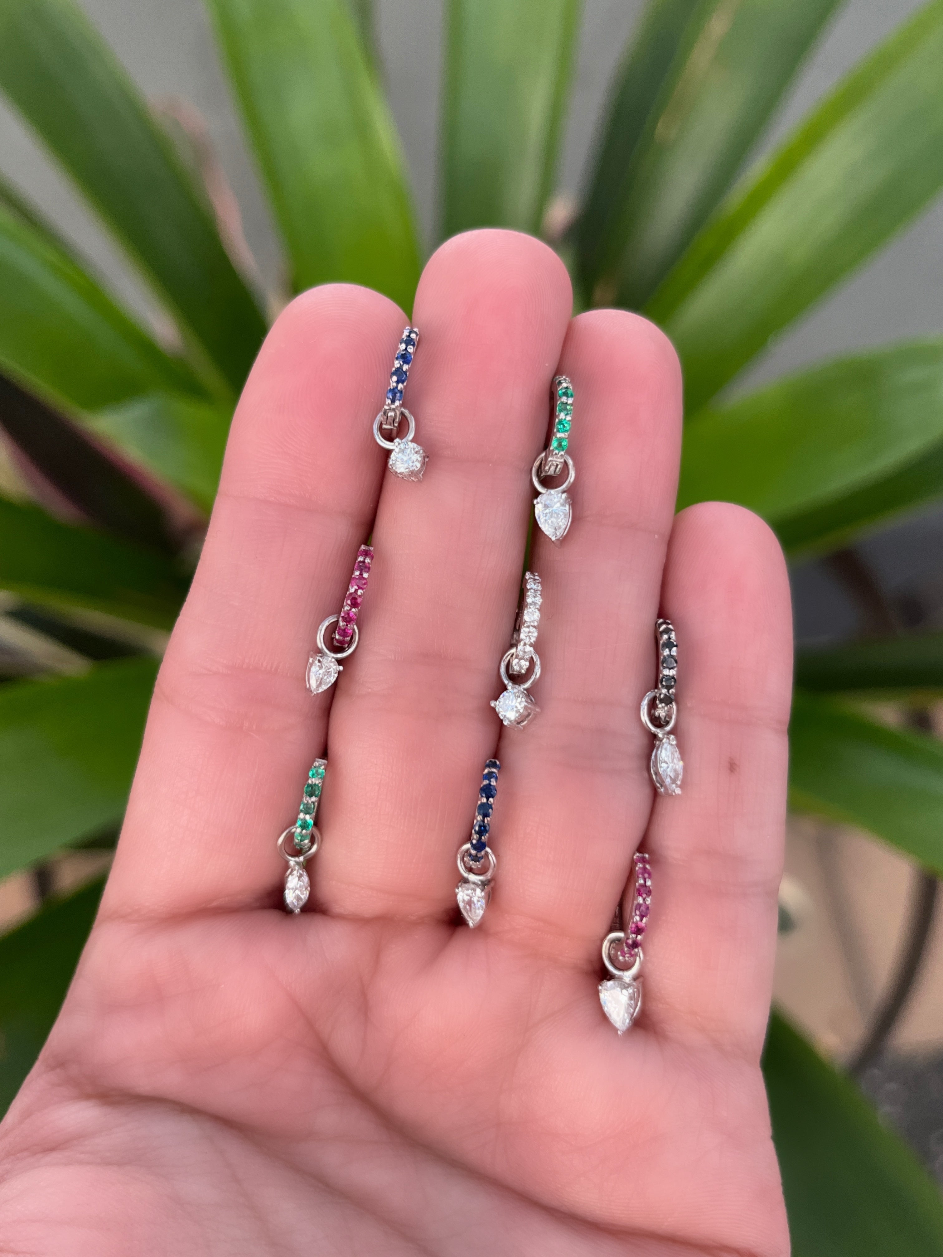 Dije Para Minihoop Diamante Oro blanco