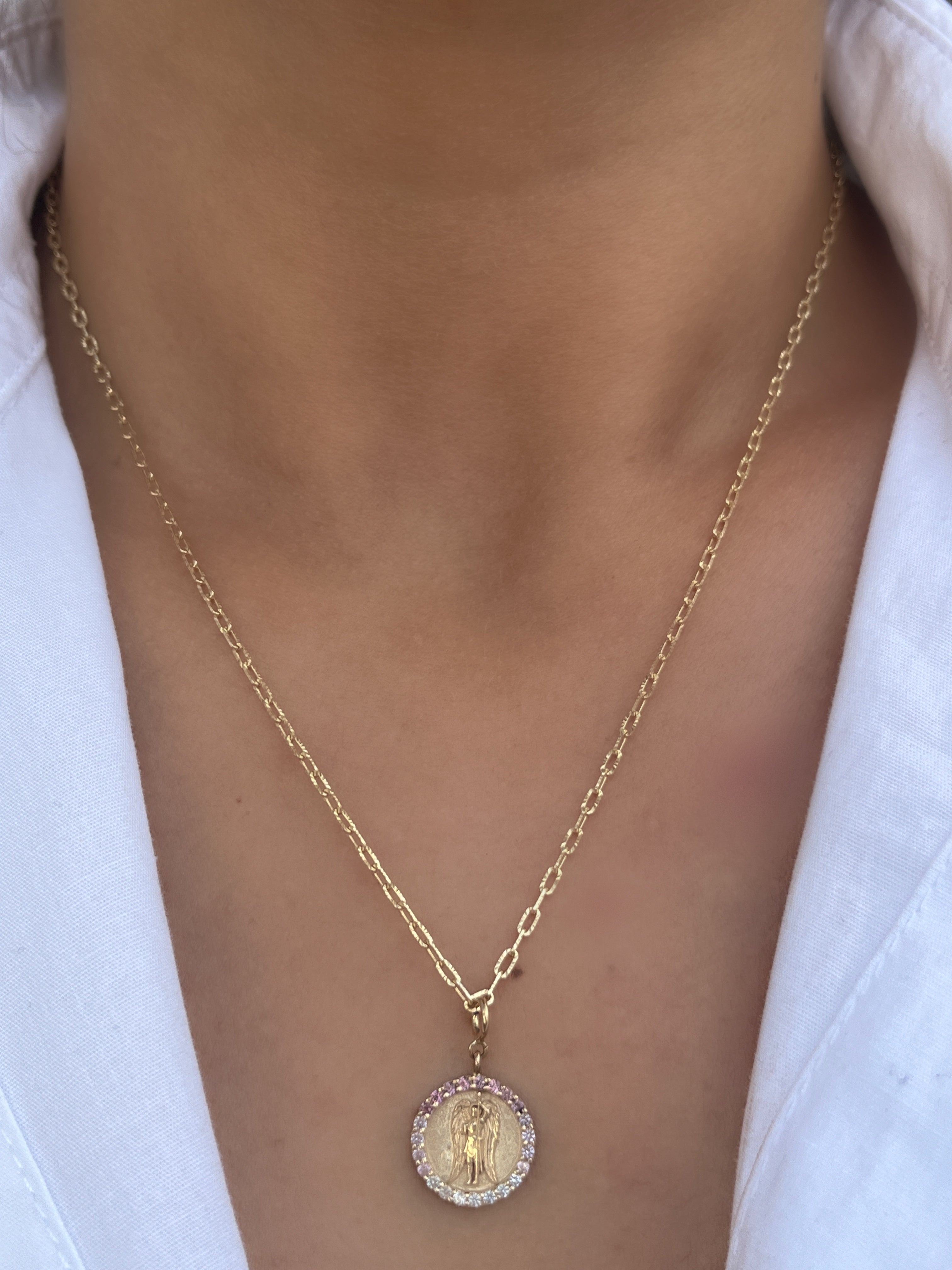 Dije Medalla broche Arcángeles 1,3 cms