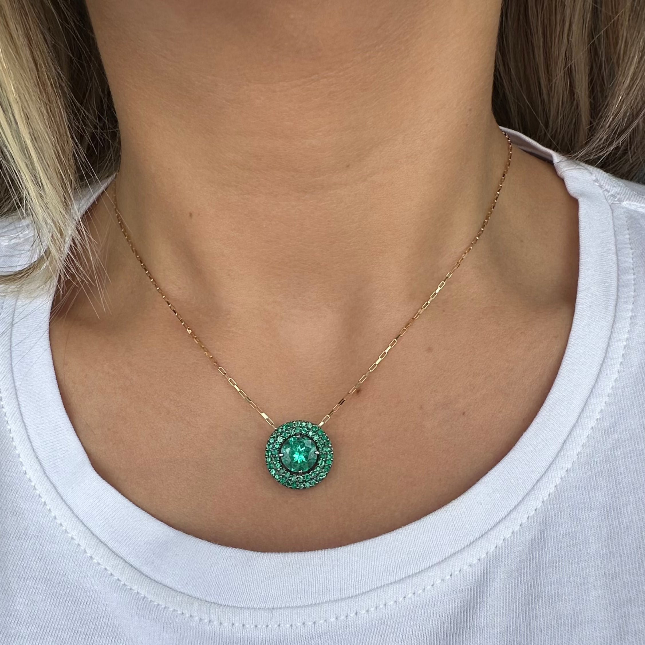 Collar Saturno Esmeraldas
