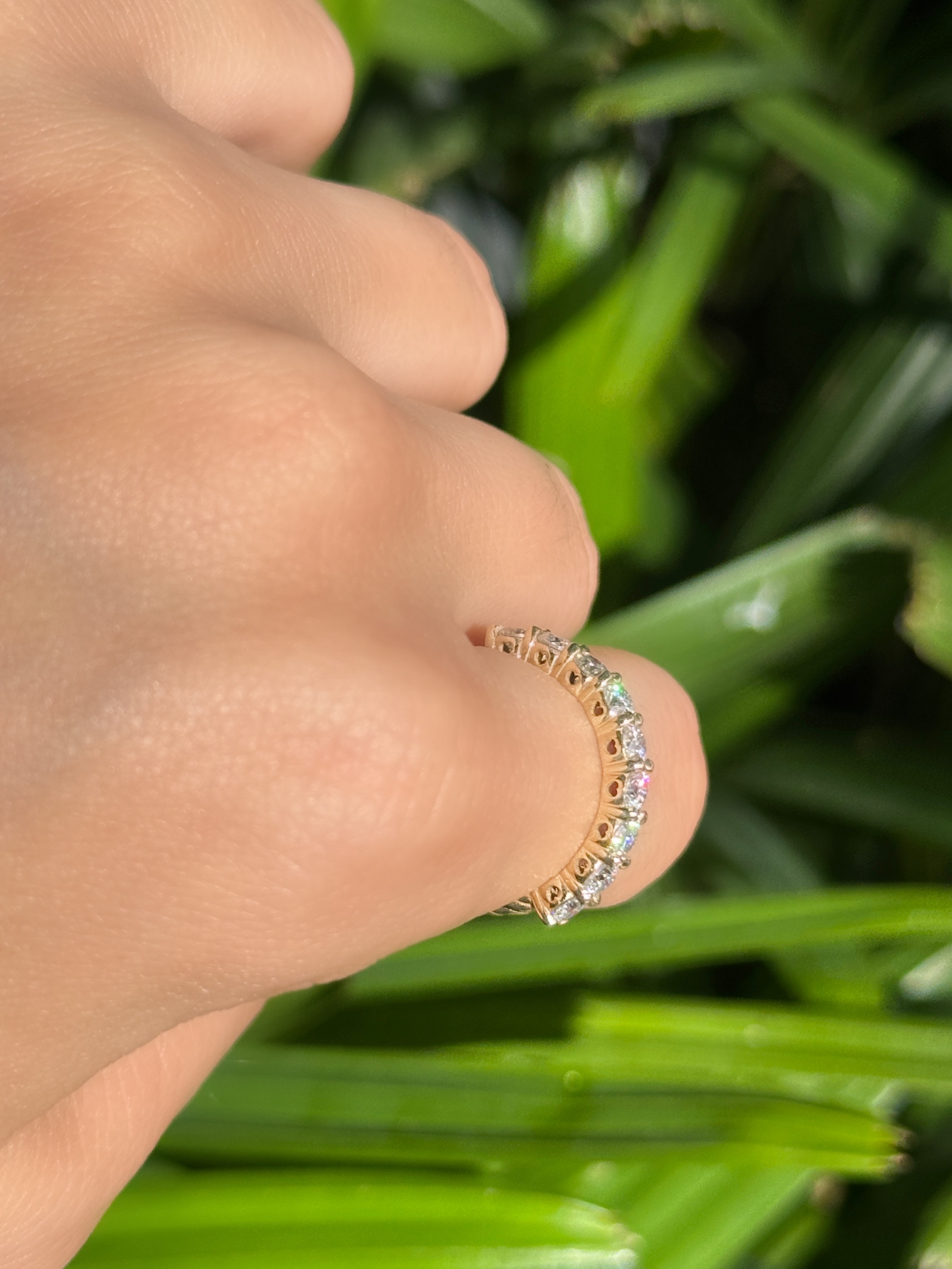 Anillo churumbela moissanitas 3 mm