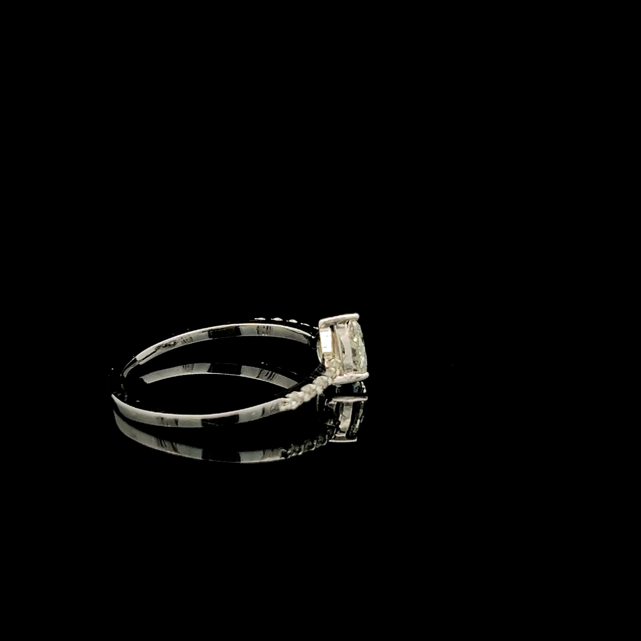Anillo Diamante Gota 0,32 cts- Oro Blanco