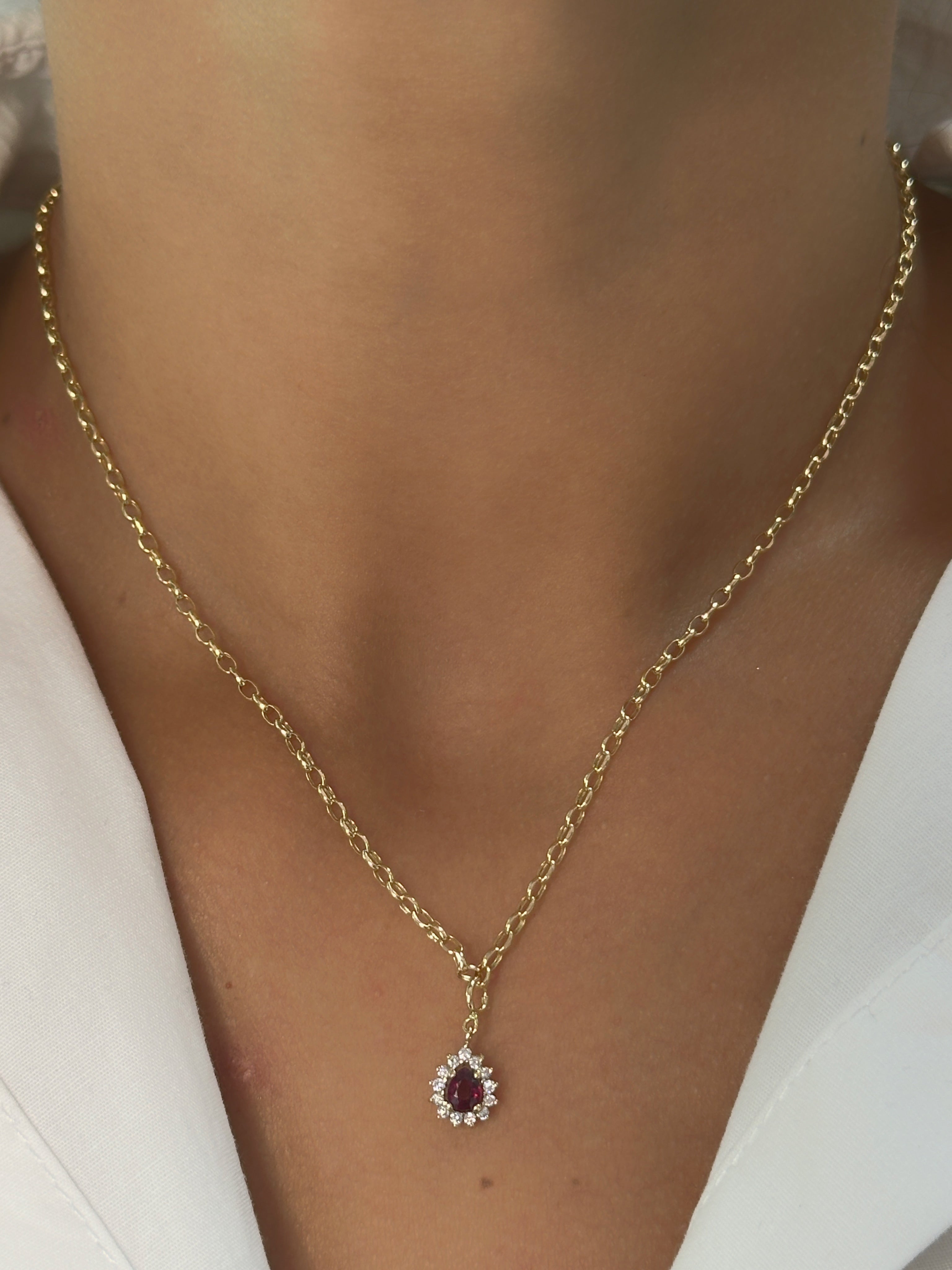 Dije en broche rubíes y diamantes