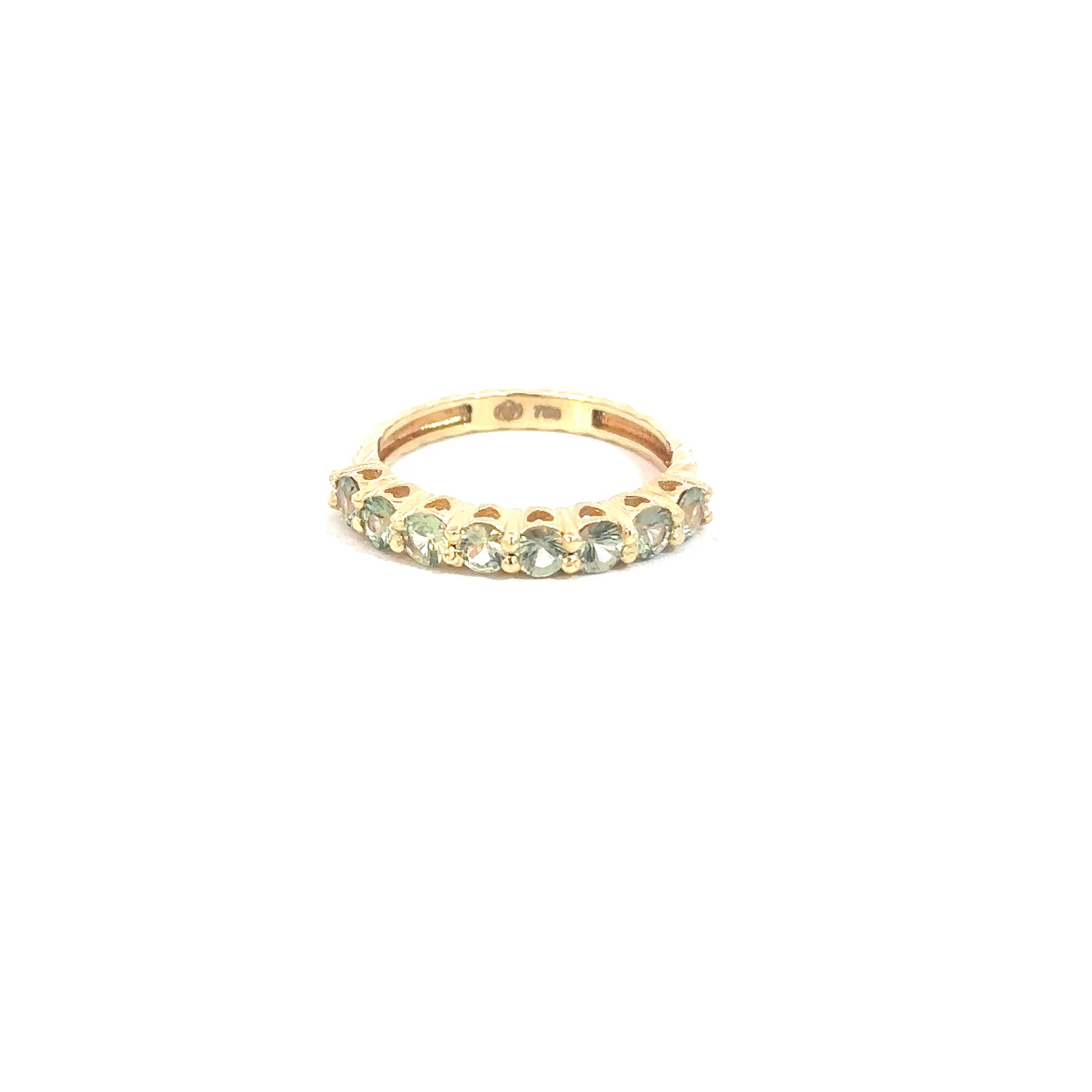 Anillo churumbela Zafiro verde 3mm