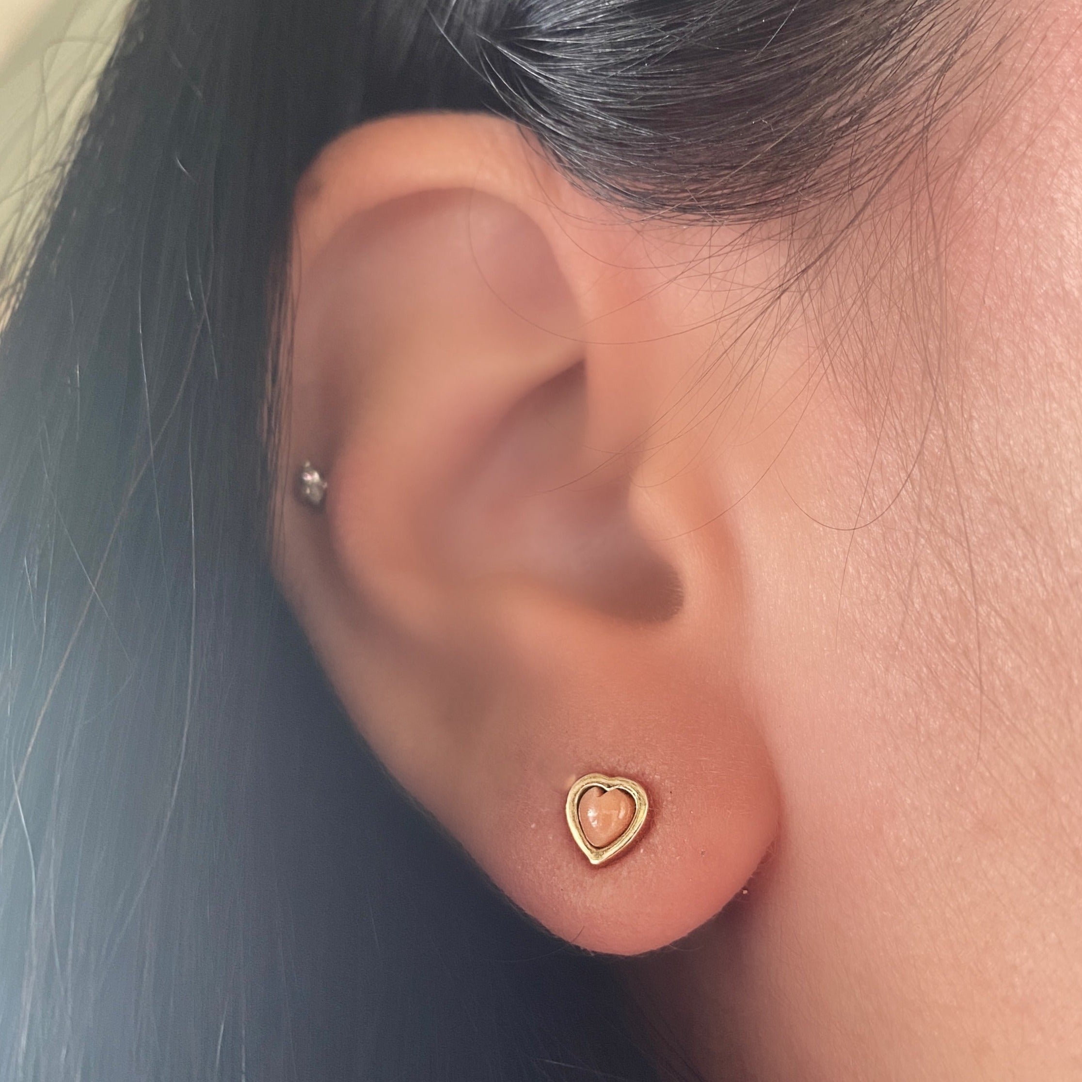 Arete corazón con bisel