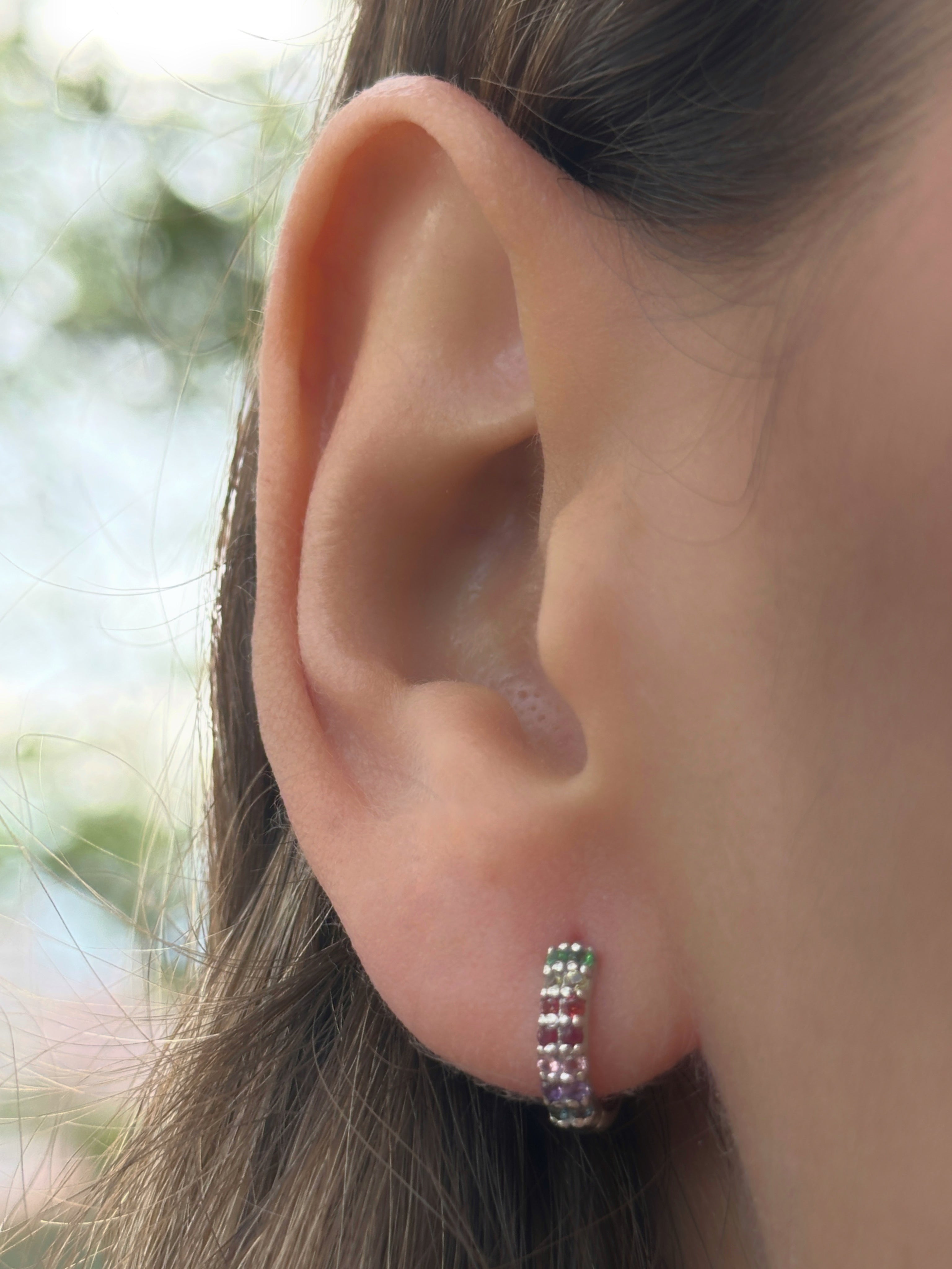 Arete minihoop Amelia oro blanco