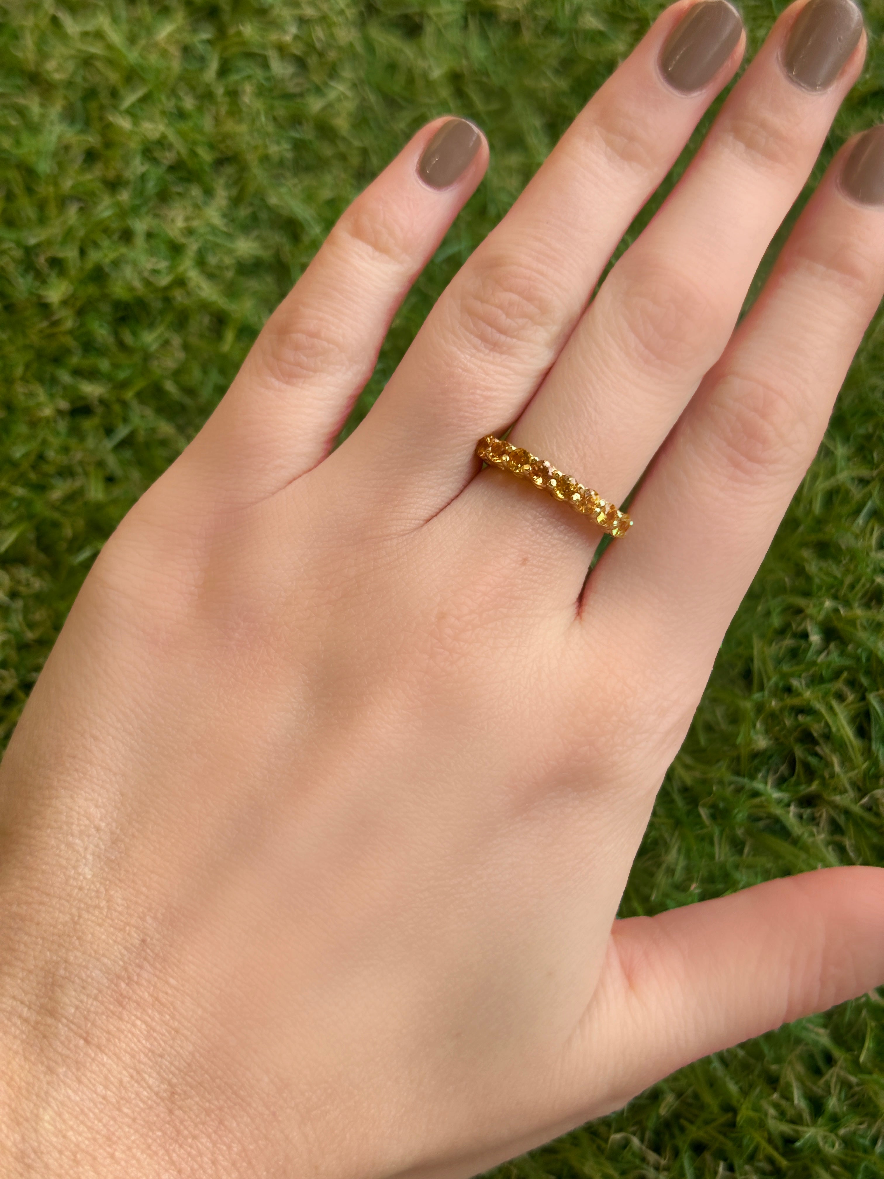 Anillo churumbela Zafiro amarillo 3mm