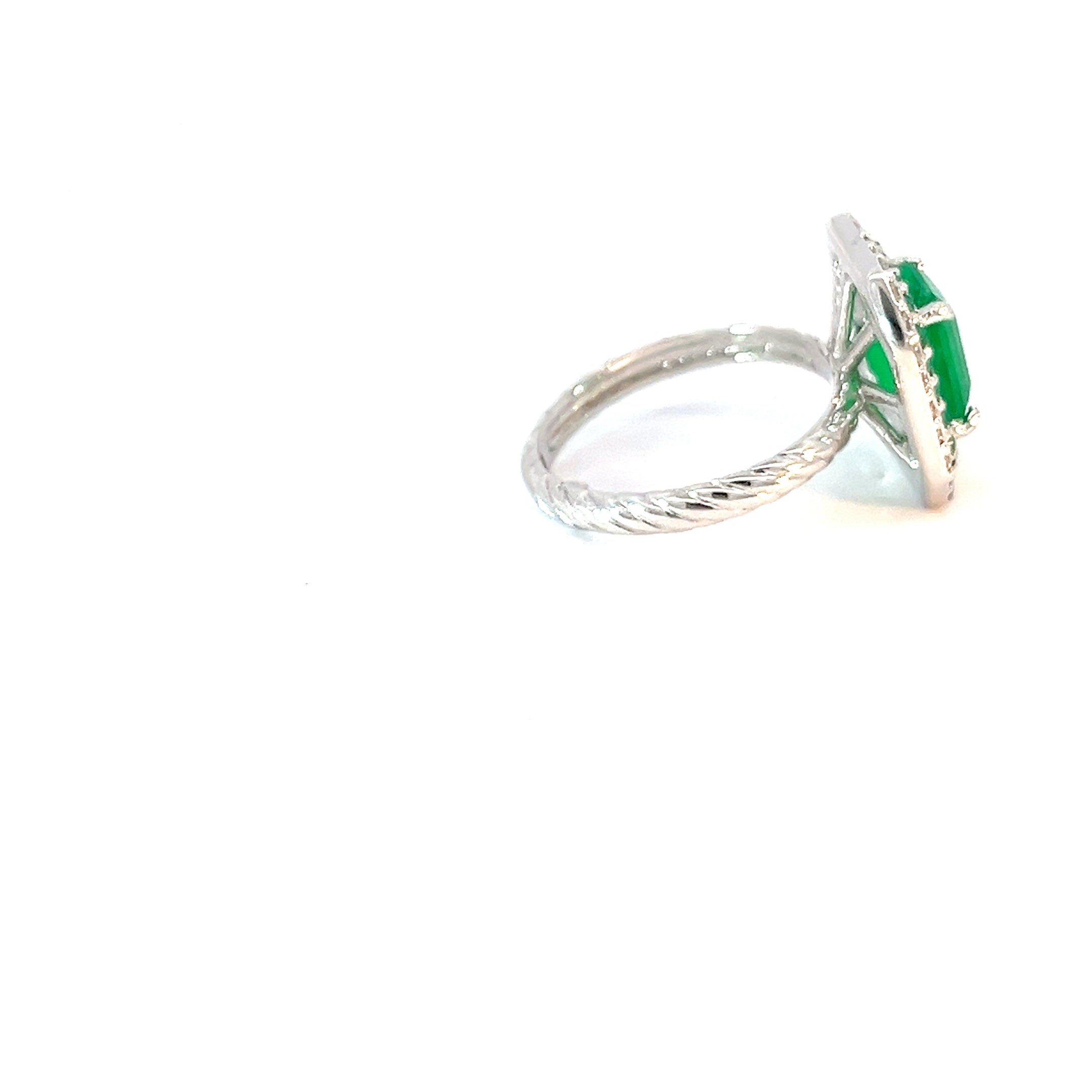 Anillo Esmeralda doble halo
