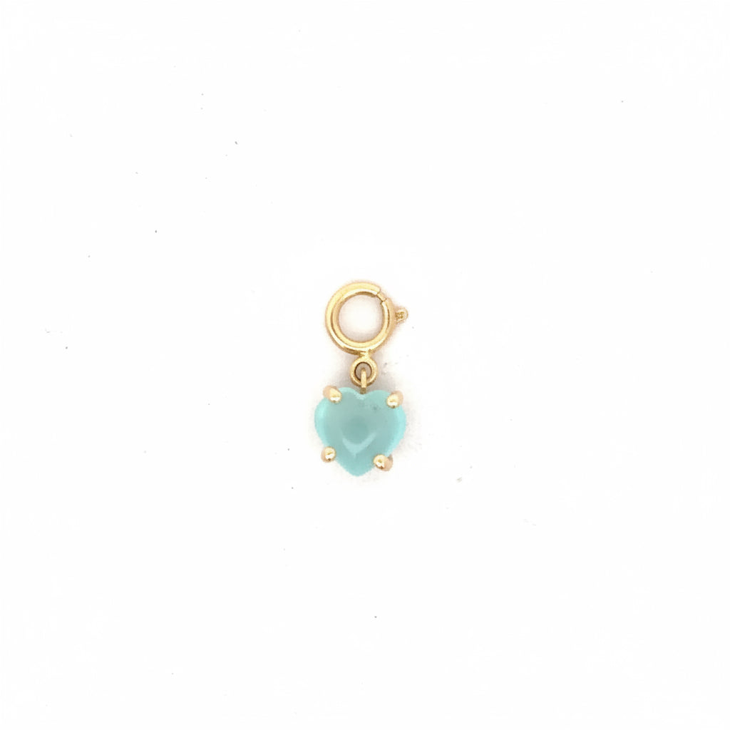 Dije broche corazón Calcedonia 6mm