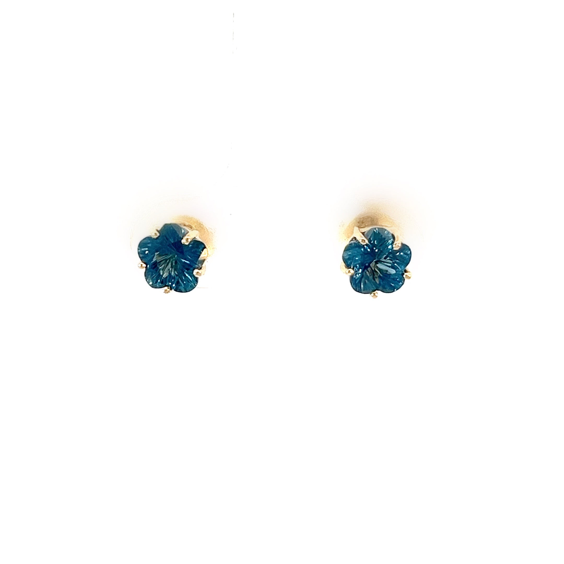 Aretes Flor Topacio London Blue