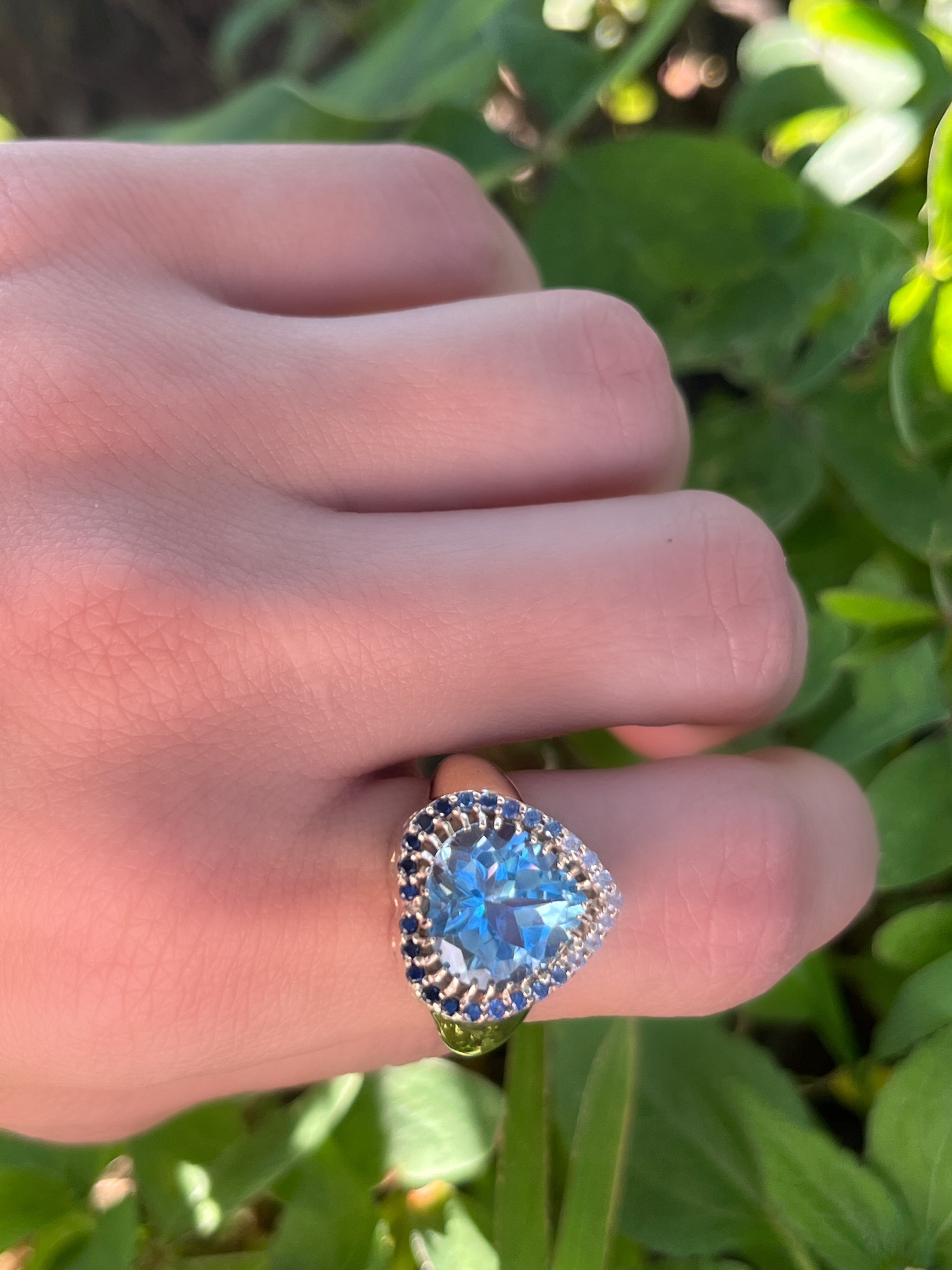 Anillo Signature Topacio swiss blue