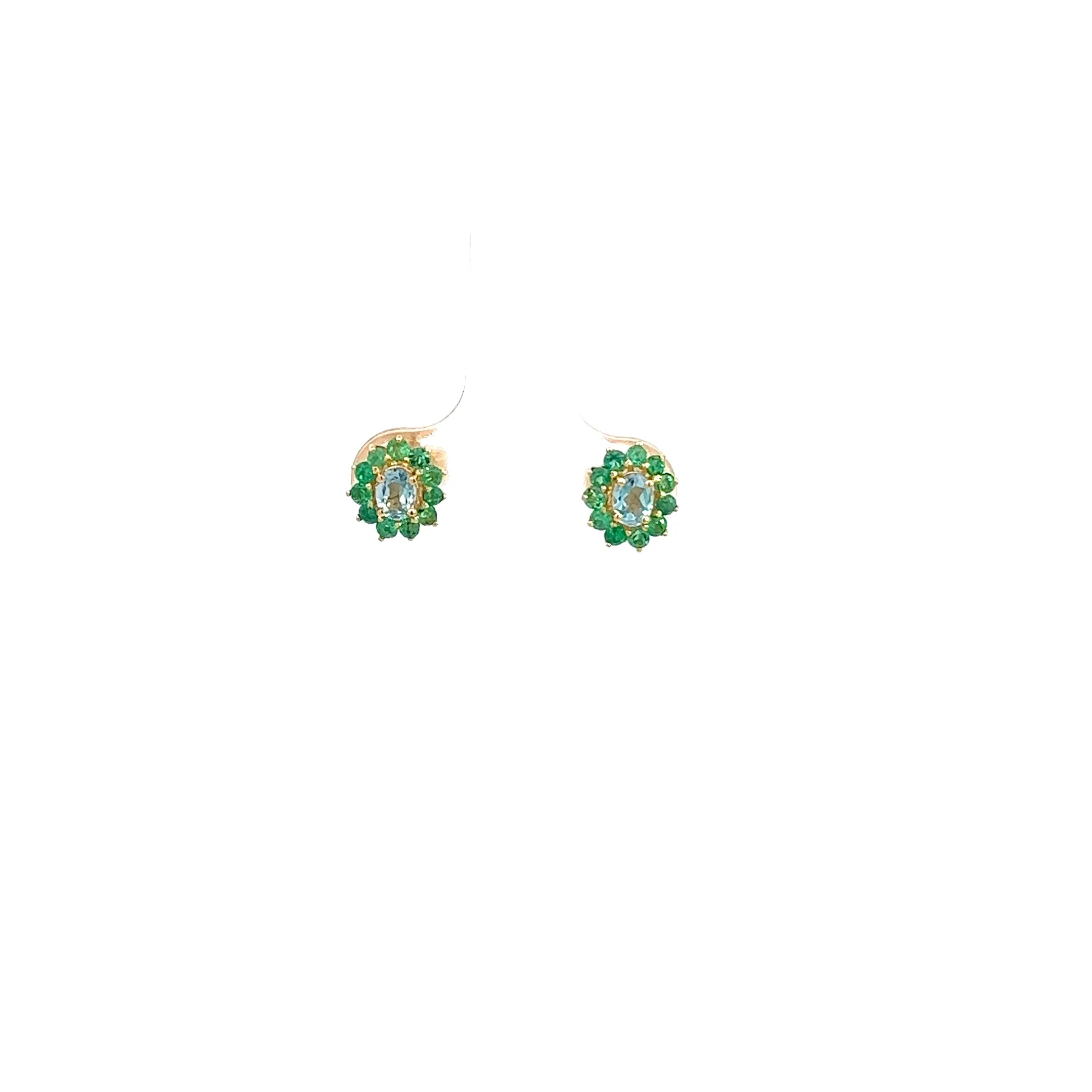 Aretes Antoniette Topacio swiss blue 7mm
