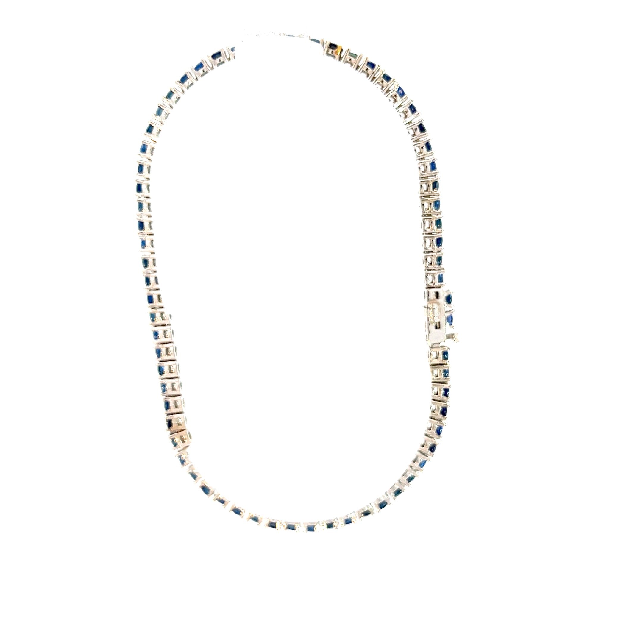 Pulsera Tennis en Zafiros Azules en Oro Blanco