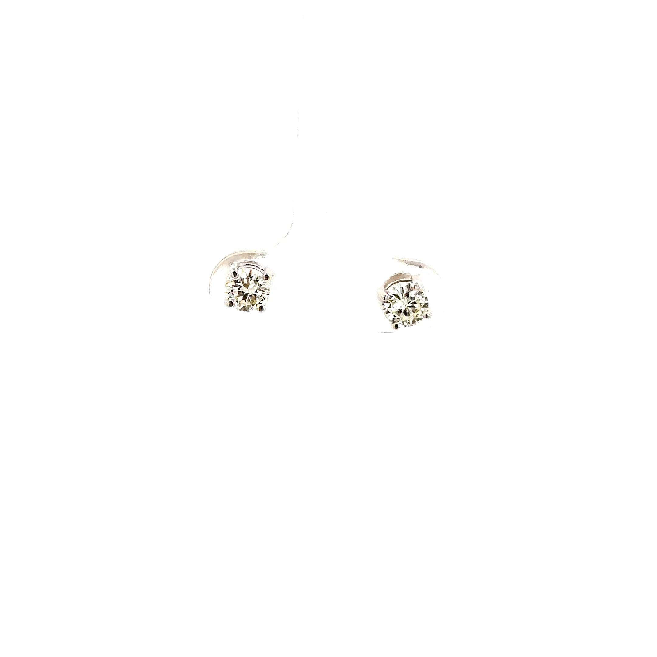 Aretes Redondos diamantes 0,71 cts Oro Blanco