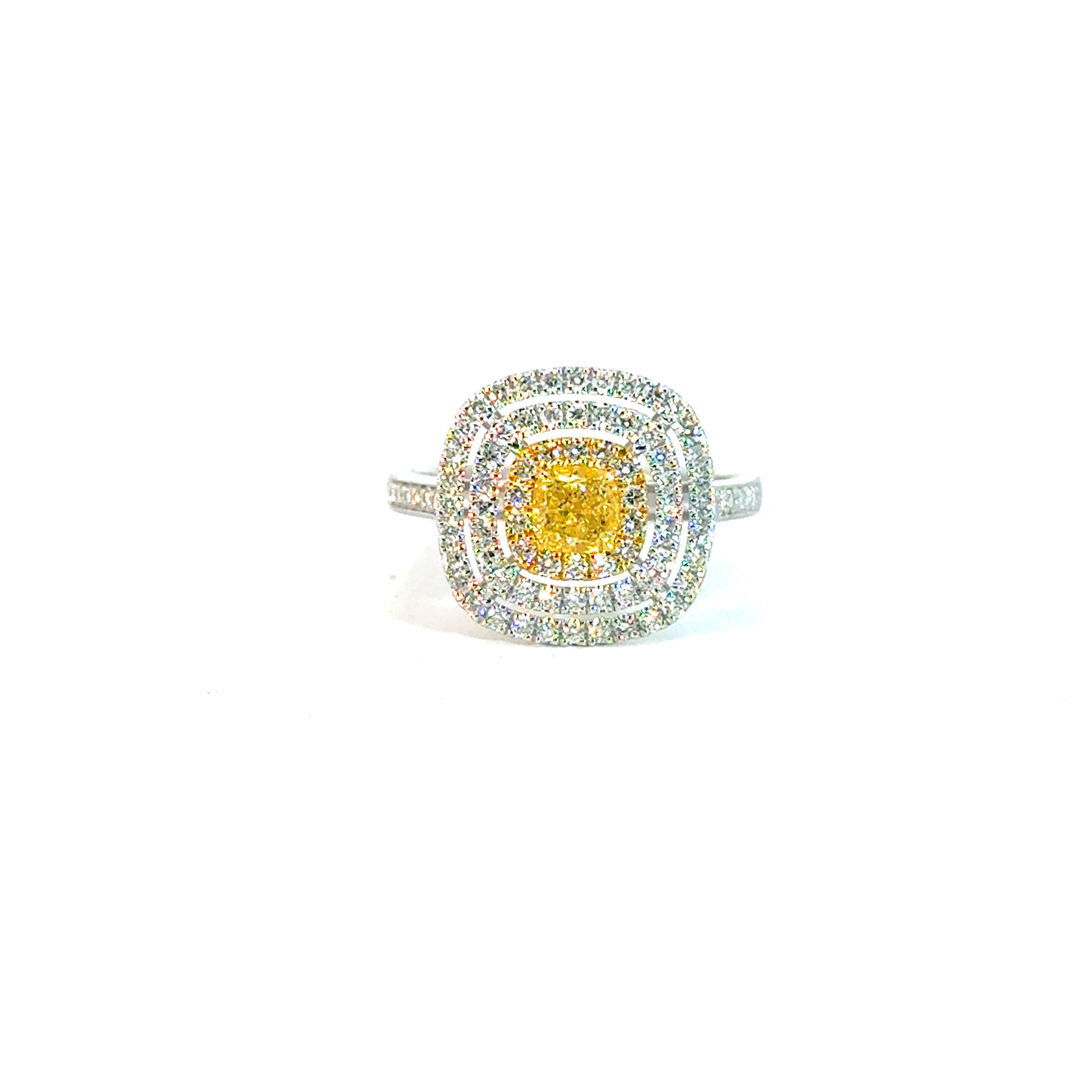 Anillo Monaco cuadrado diamante amarillo