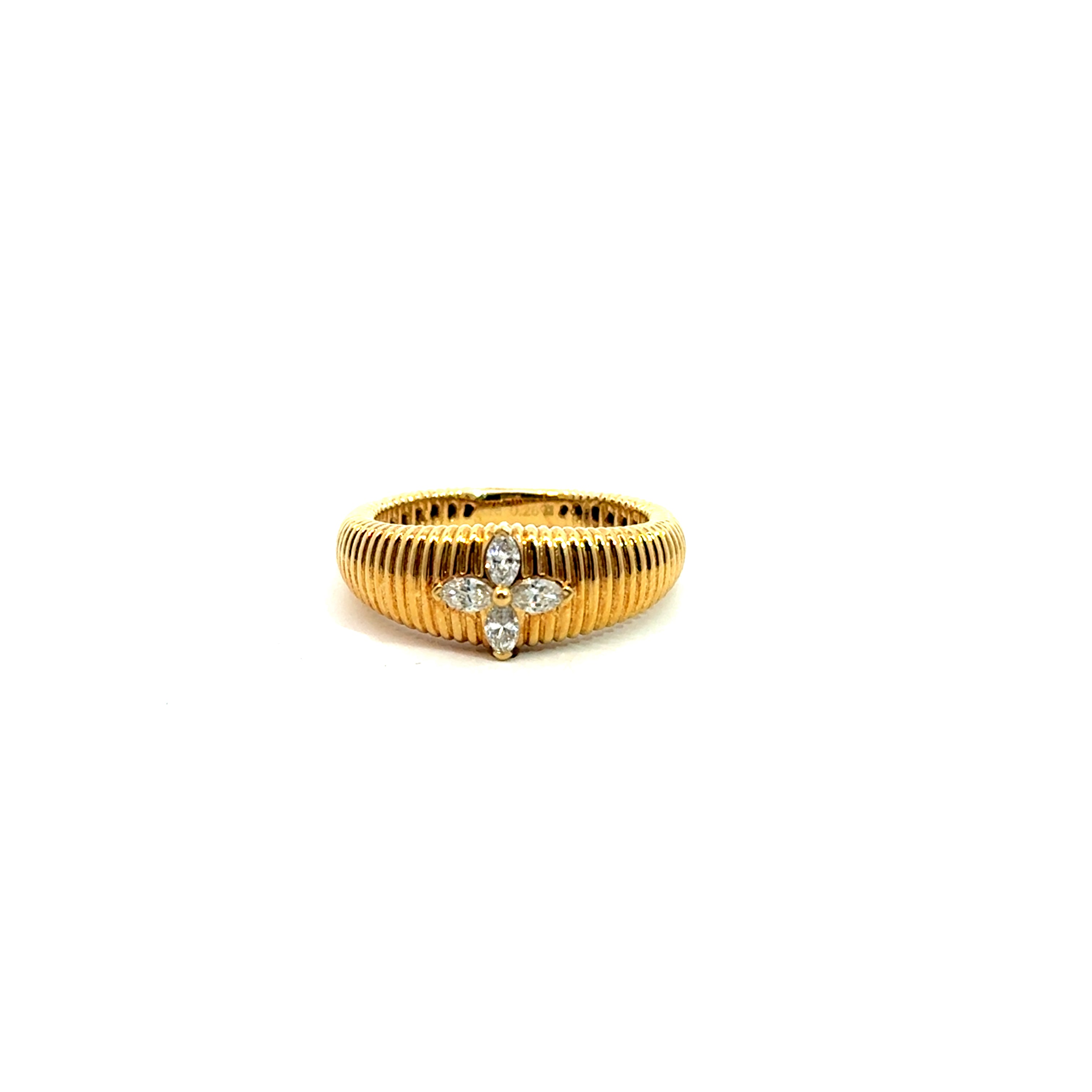 Anillo Vintage flor marquis de diamantes