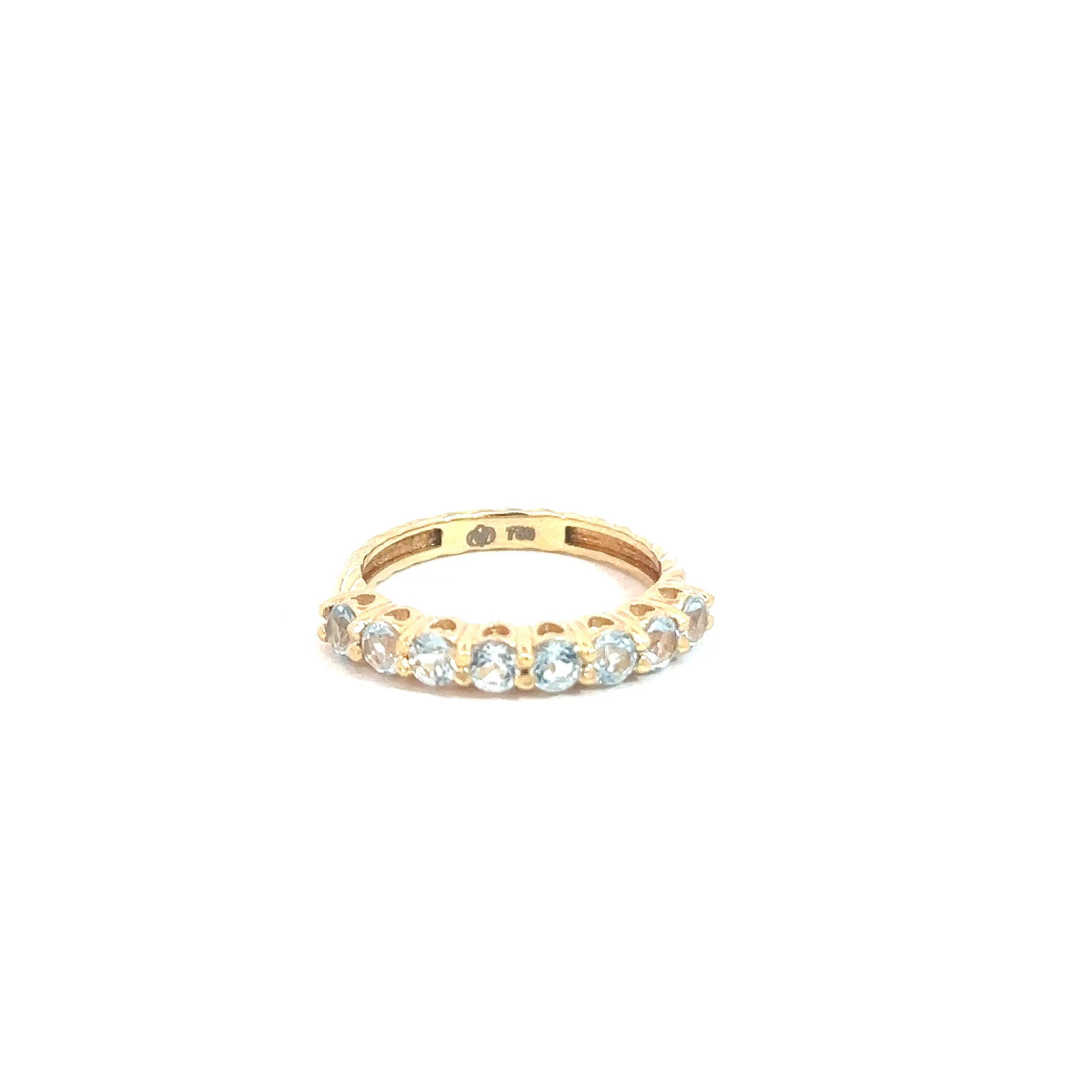 Anillo churumbela Topacio Swiss Blue 3mm