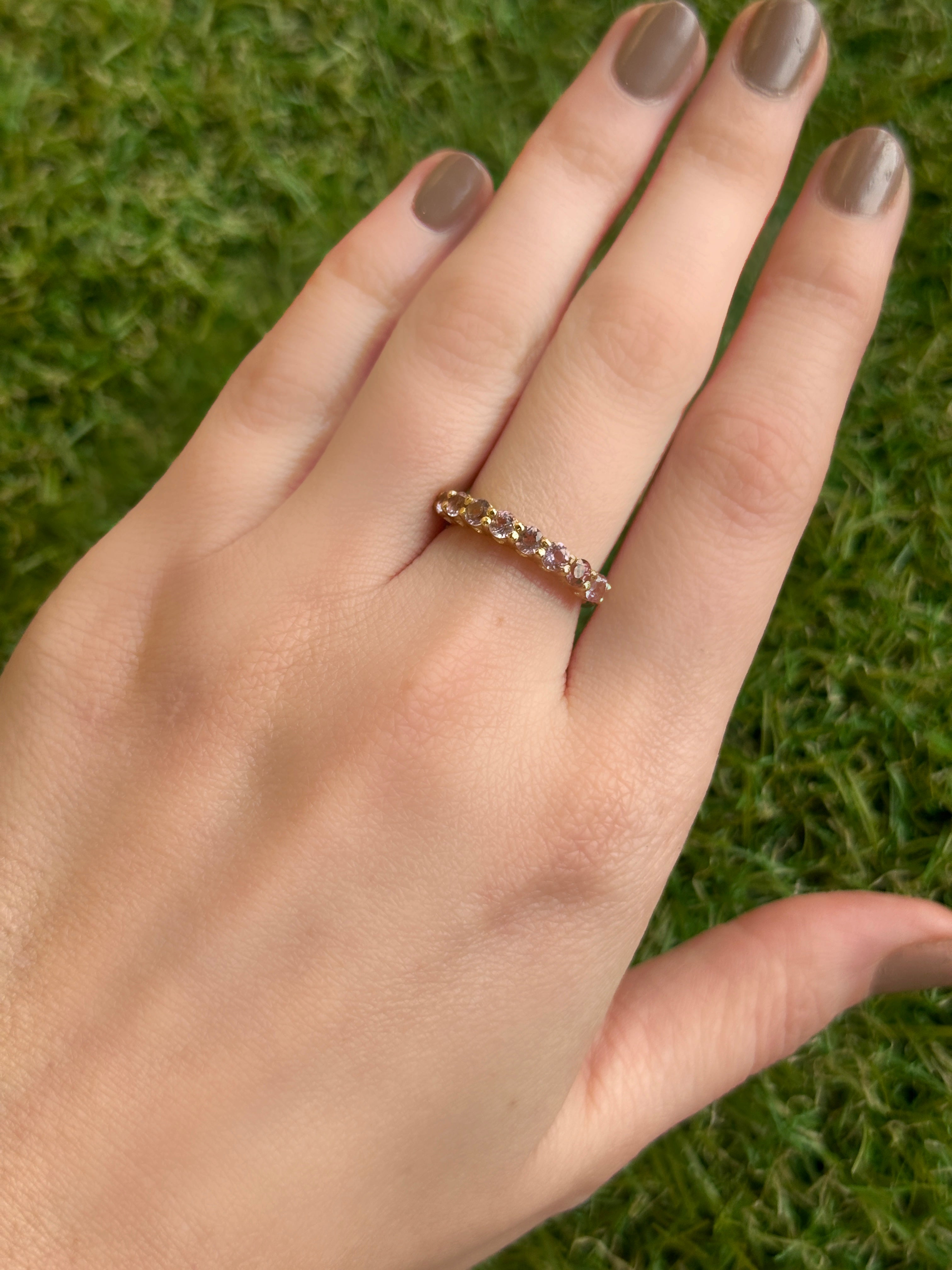 Anillo churumbela Turmalina Rosada 3mm