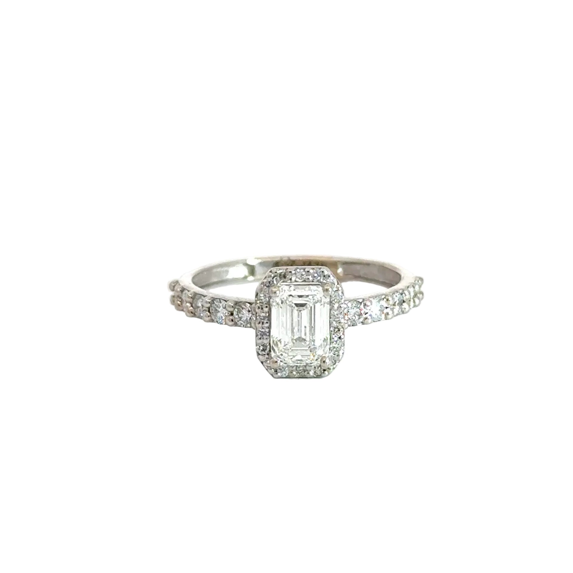 Anillo solitario Halo octogonal 0,80 Cts