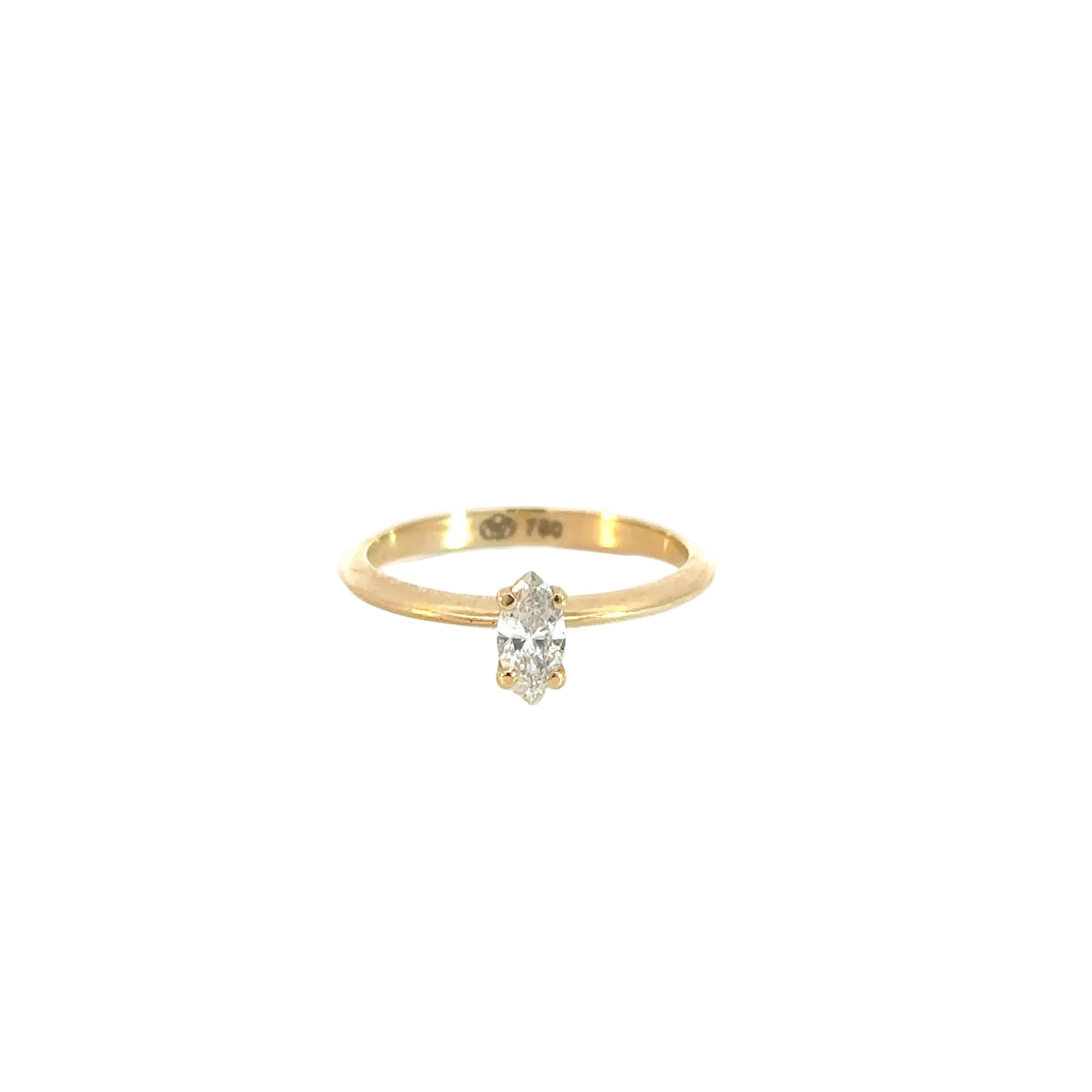 Anillo solitario marquis oro amarillo Tiffany