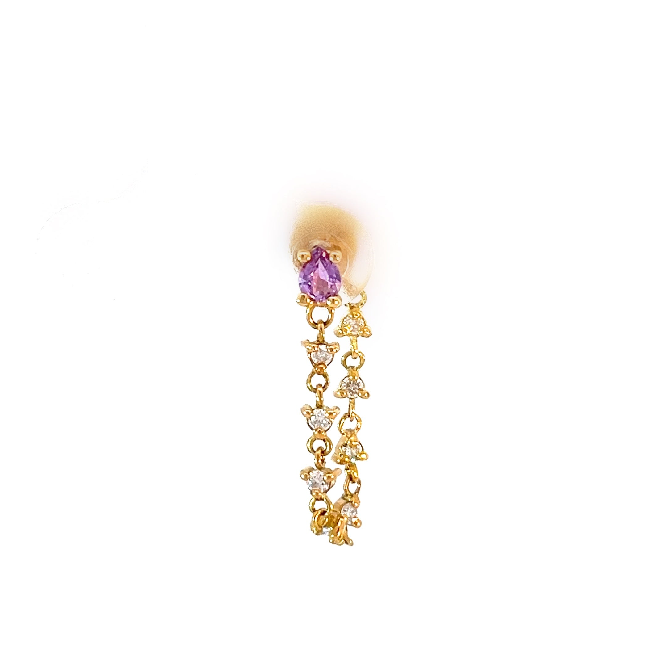 Arete Lluvia de diamantes gota sencilla