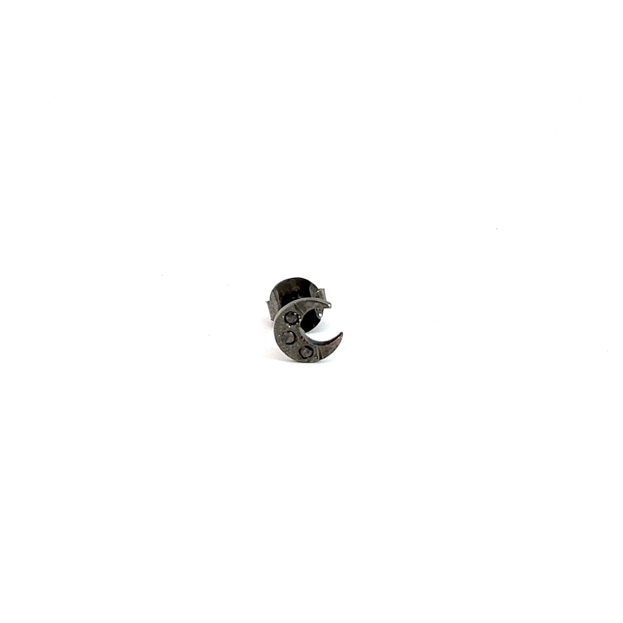 Arete luna mini baño en Rodio
