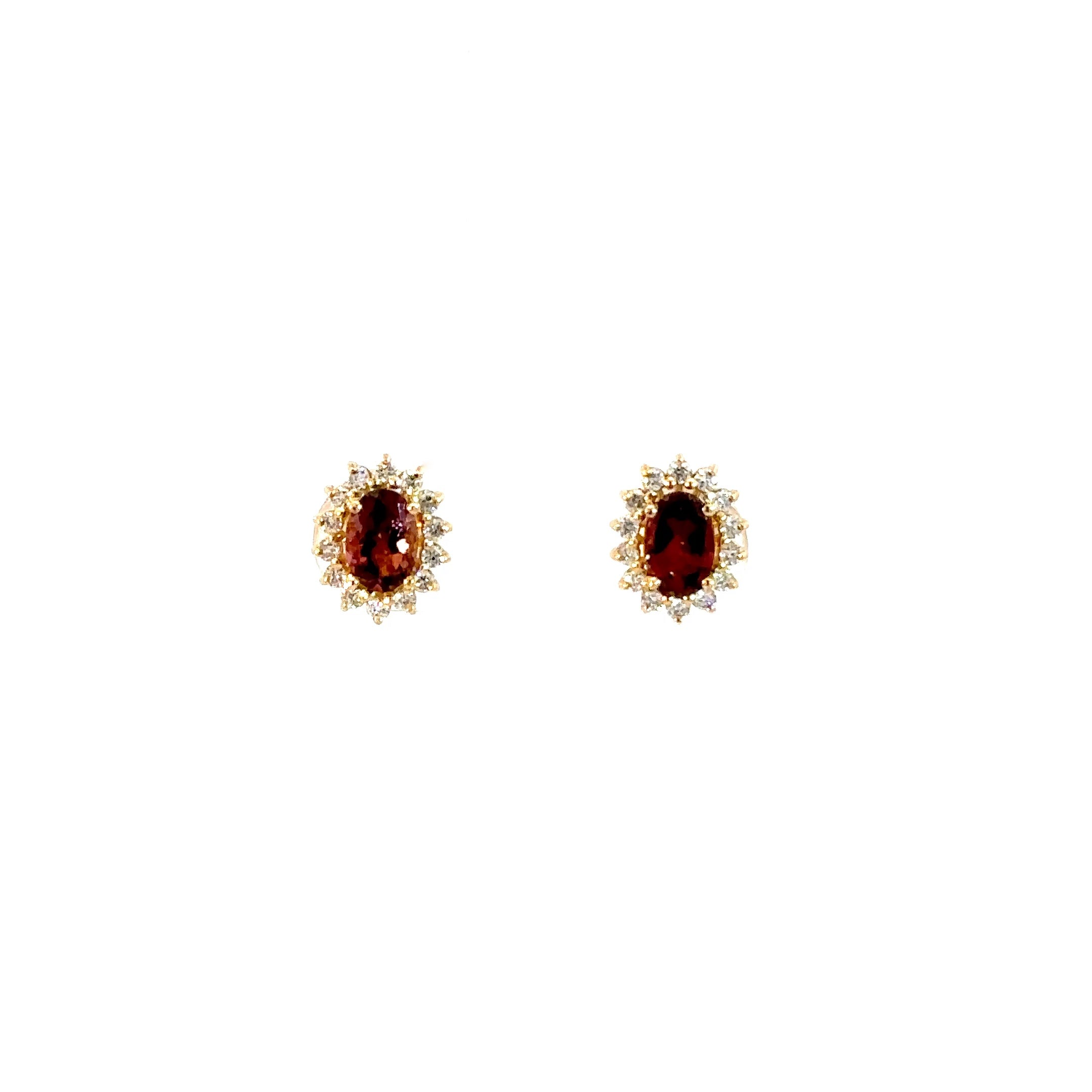 Aretes Antoniette turmalina y diamantes 9mm