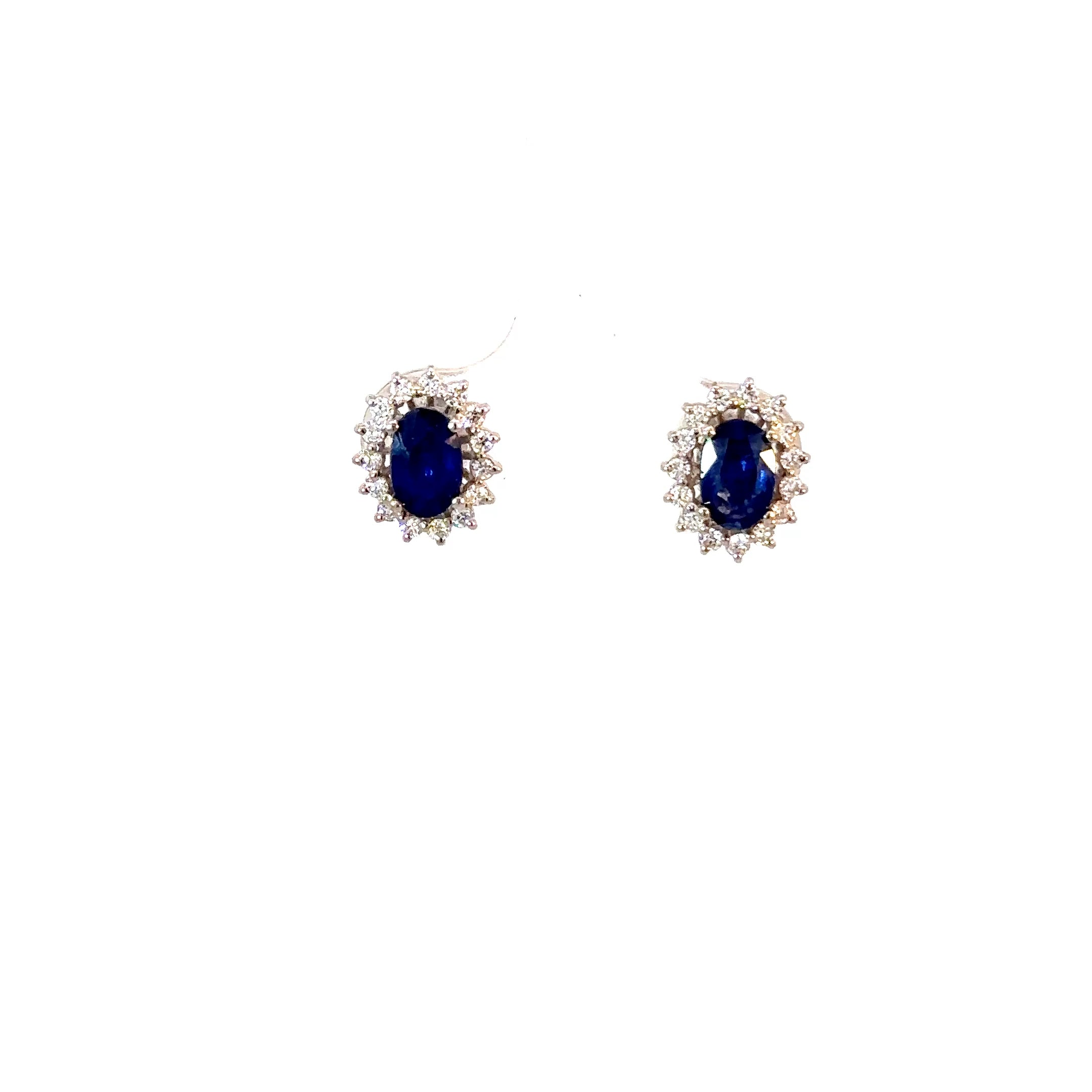 Aretes Antoniette zafiros azules  9mm - Oro blanco
