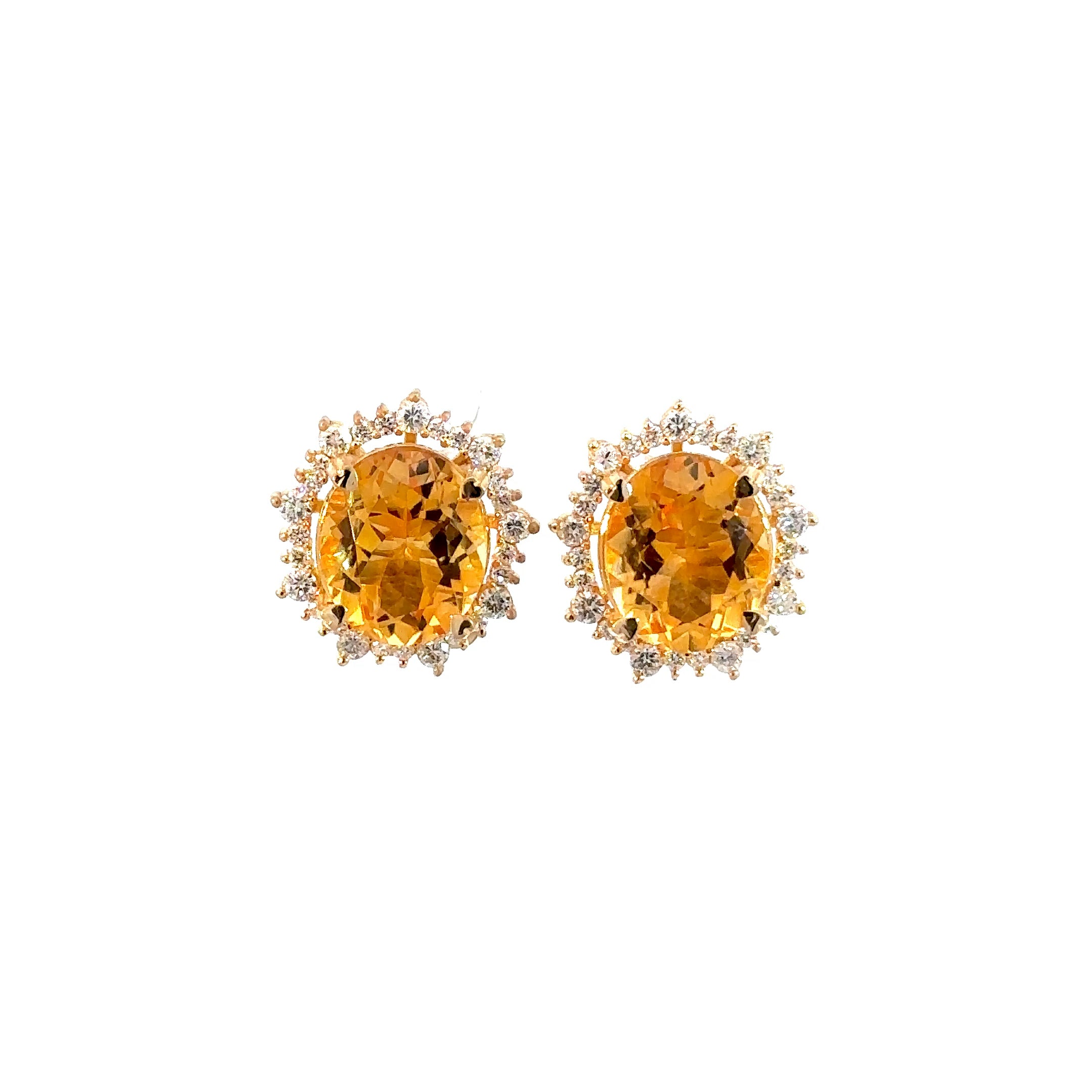Aretes Aurora Citrino con diamantes 17mm