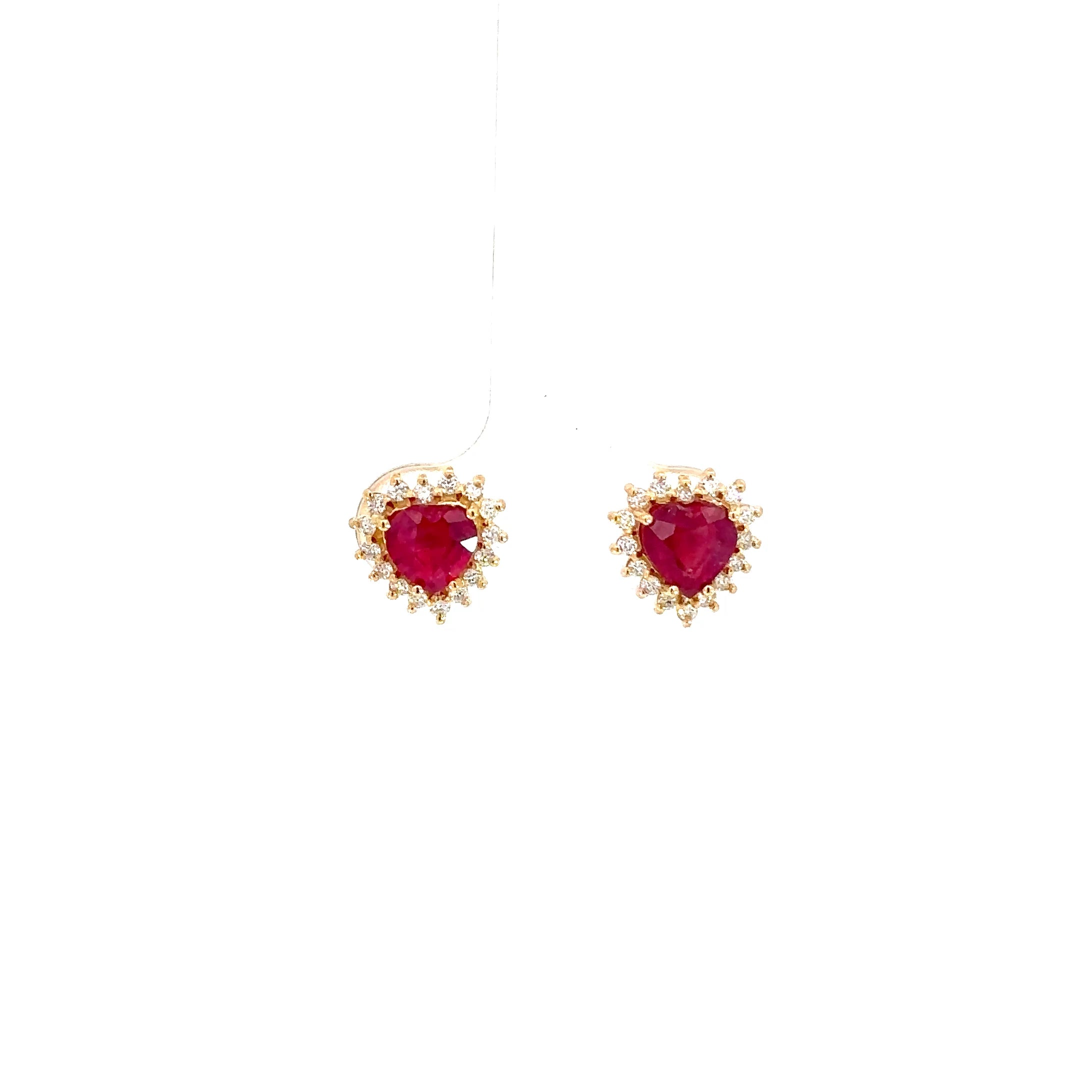 Aretes Camelia Rubi 9mm y Diamantes