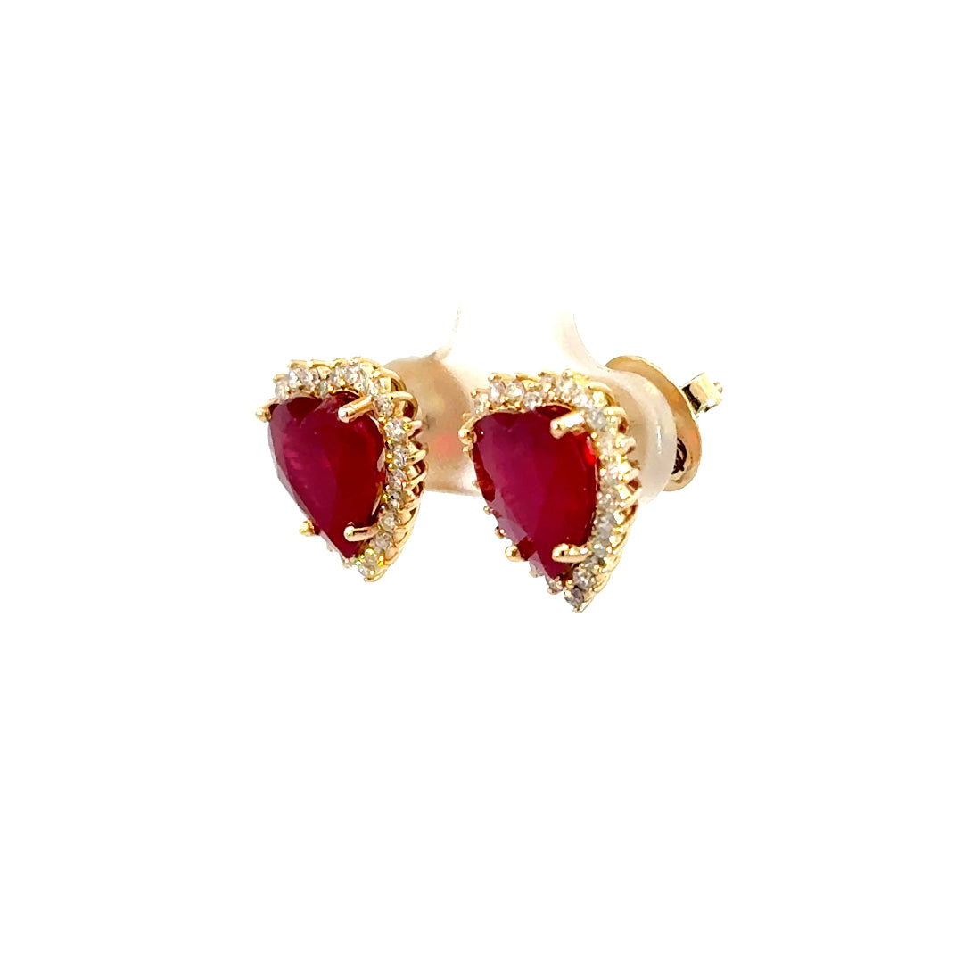 Aretes Camelia Rubi y Diamantes 13mm