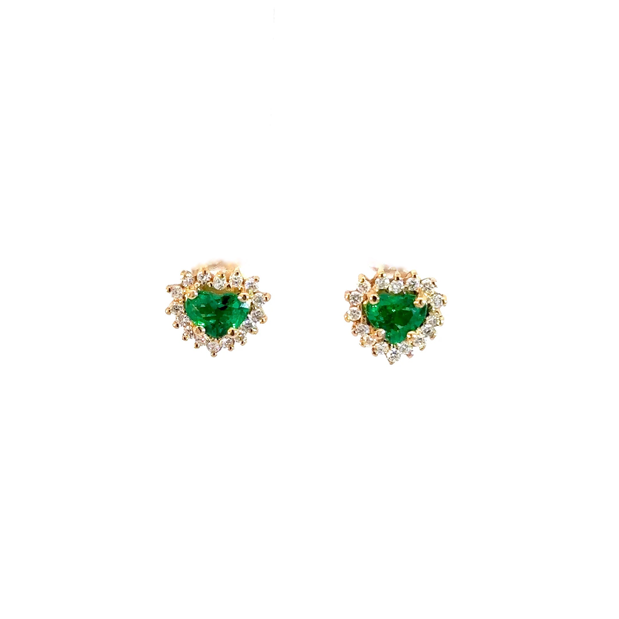 Aretes Camelia esmeraldas 9mm y diamantes