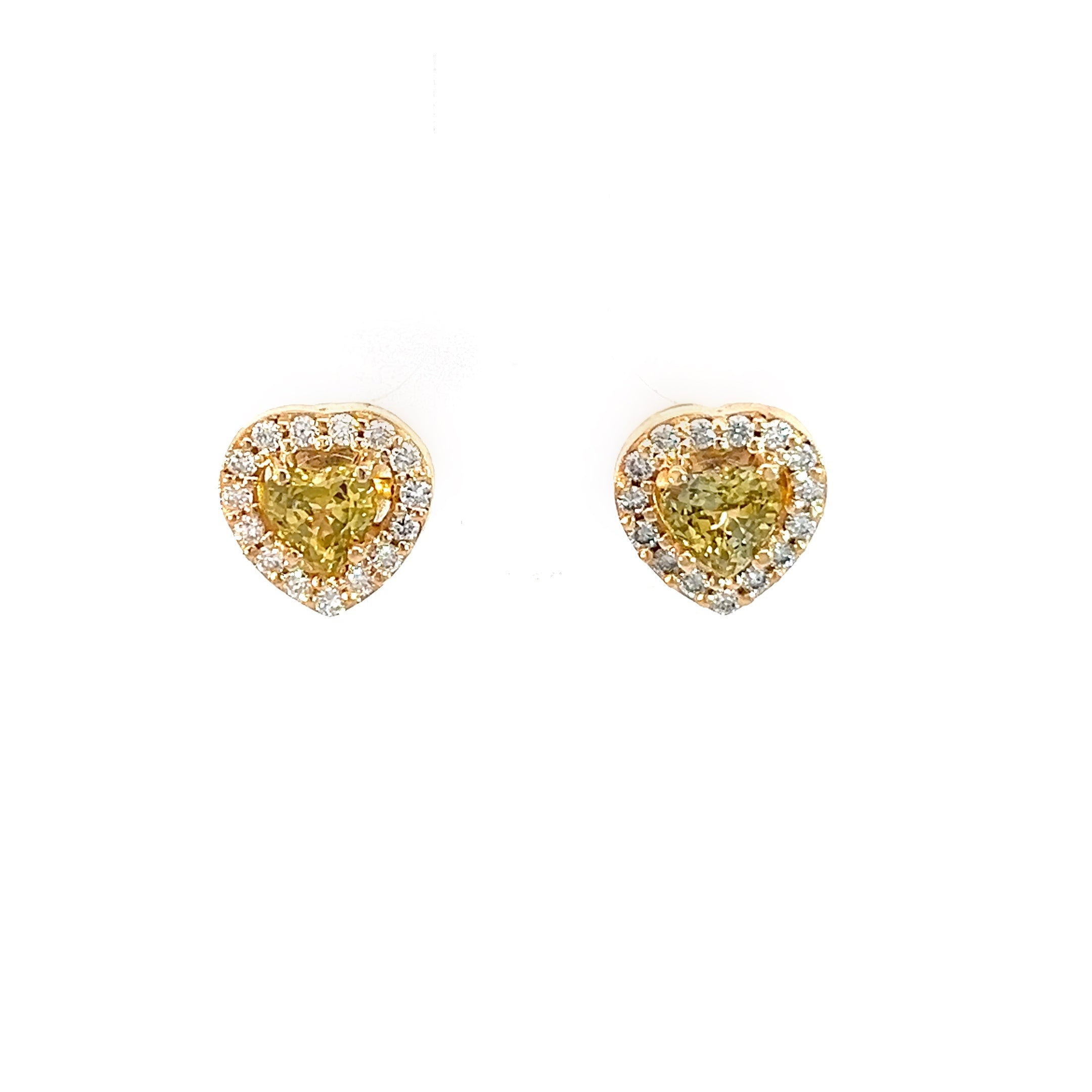 Aretes Felicia Zafiro amarillo halo en diamantes