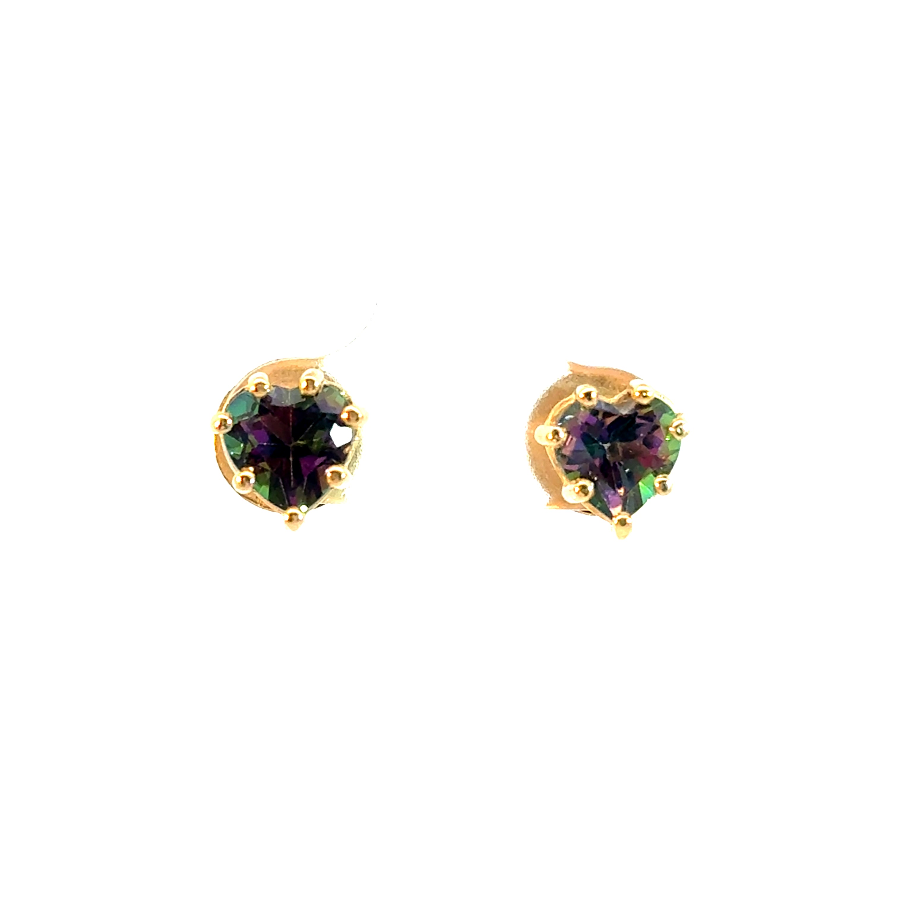 Aretes Prisma corazón topacio místico