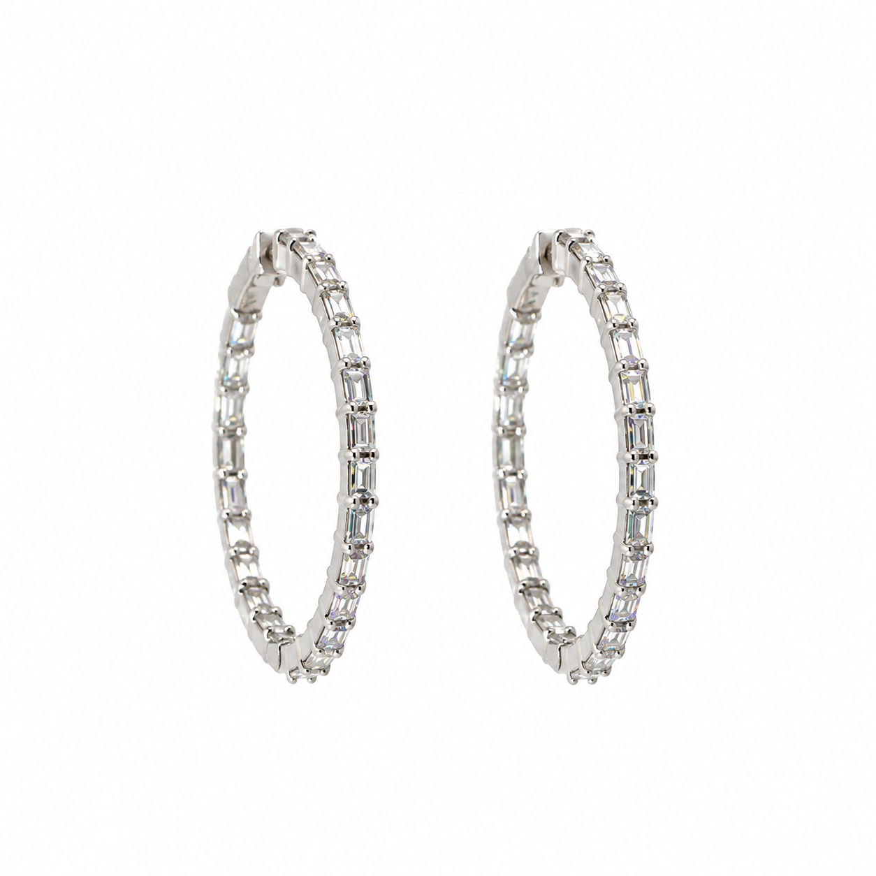 Aretes candonga diamantes baguette OB