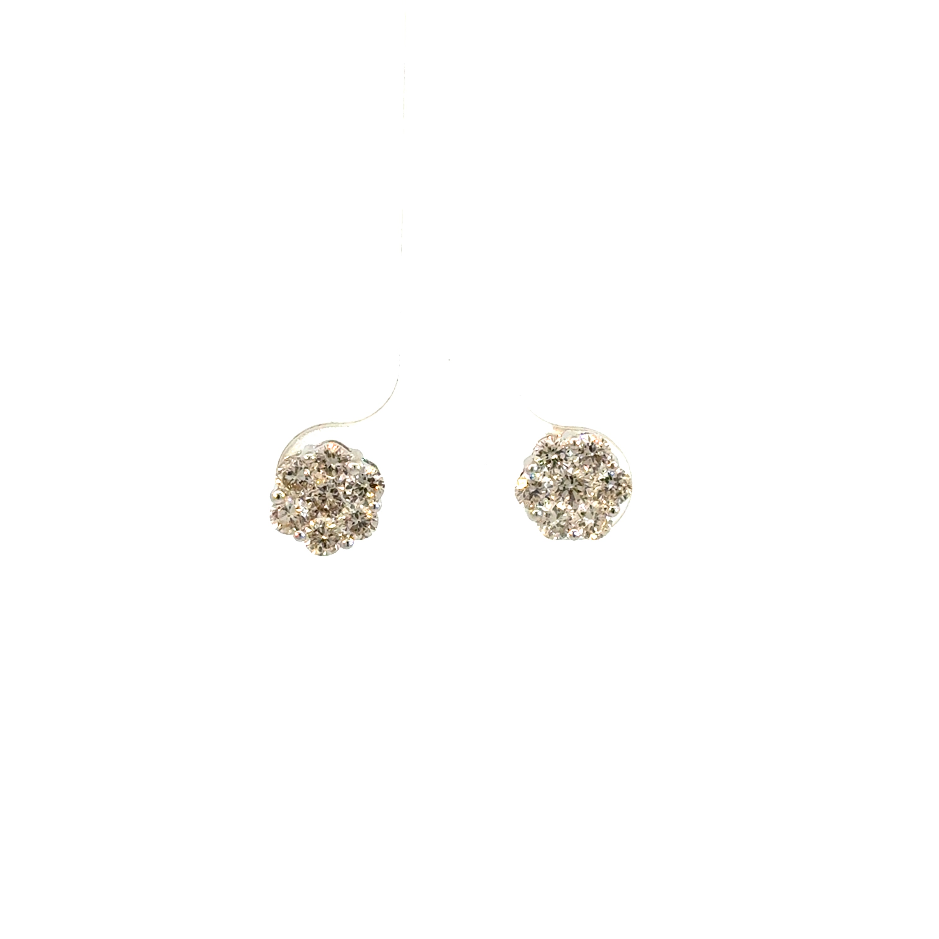 Aretes diamantes flor ilusión