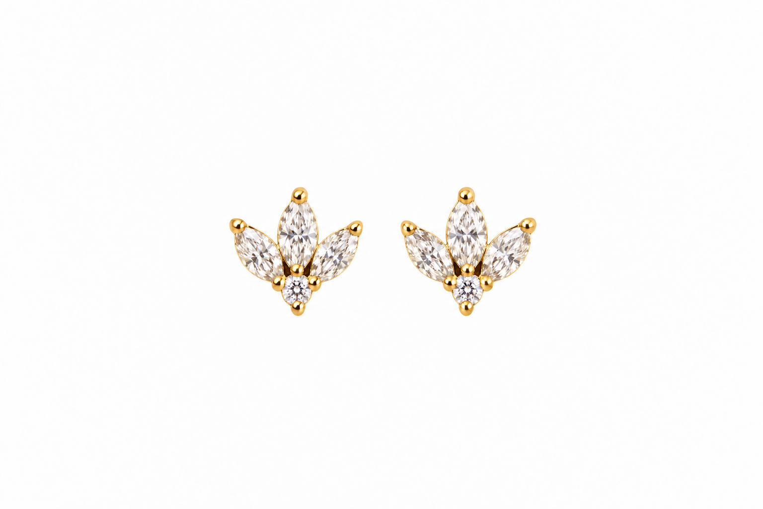 Aretes flor de loto diamantes OA