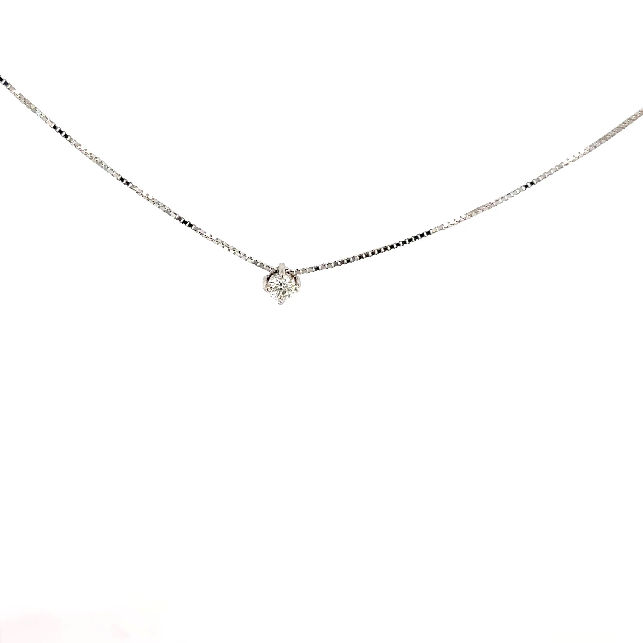 Cadena veneciana punto de luz diamante - oro Blanco