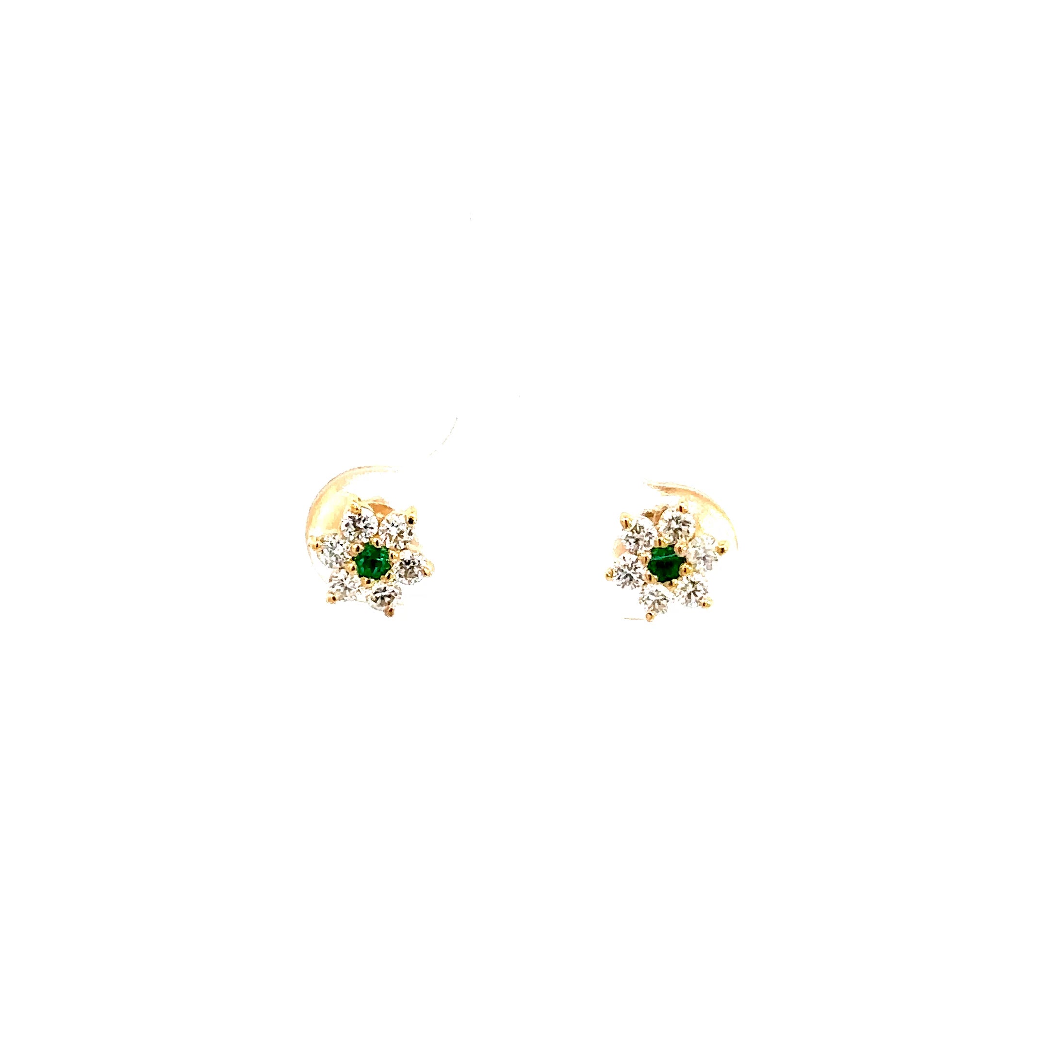 Aretes Margaret Esmeralda 2mm Oro Amarillo
