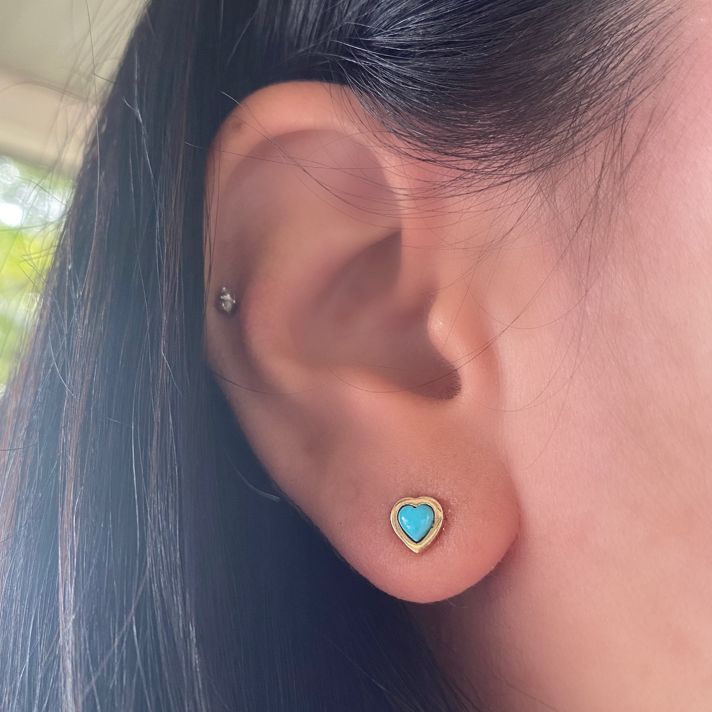 Arete corazón con bisel