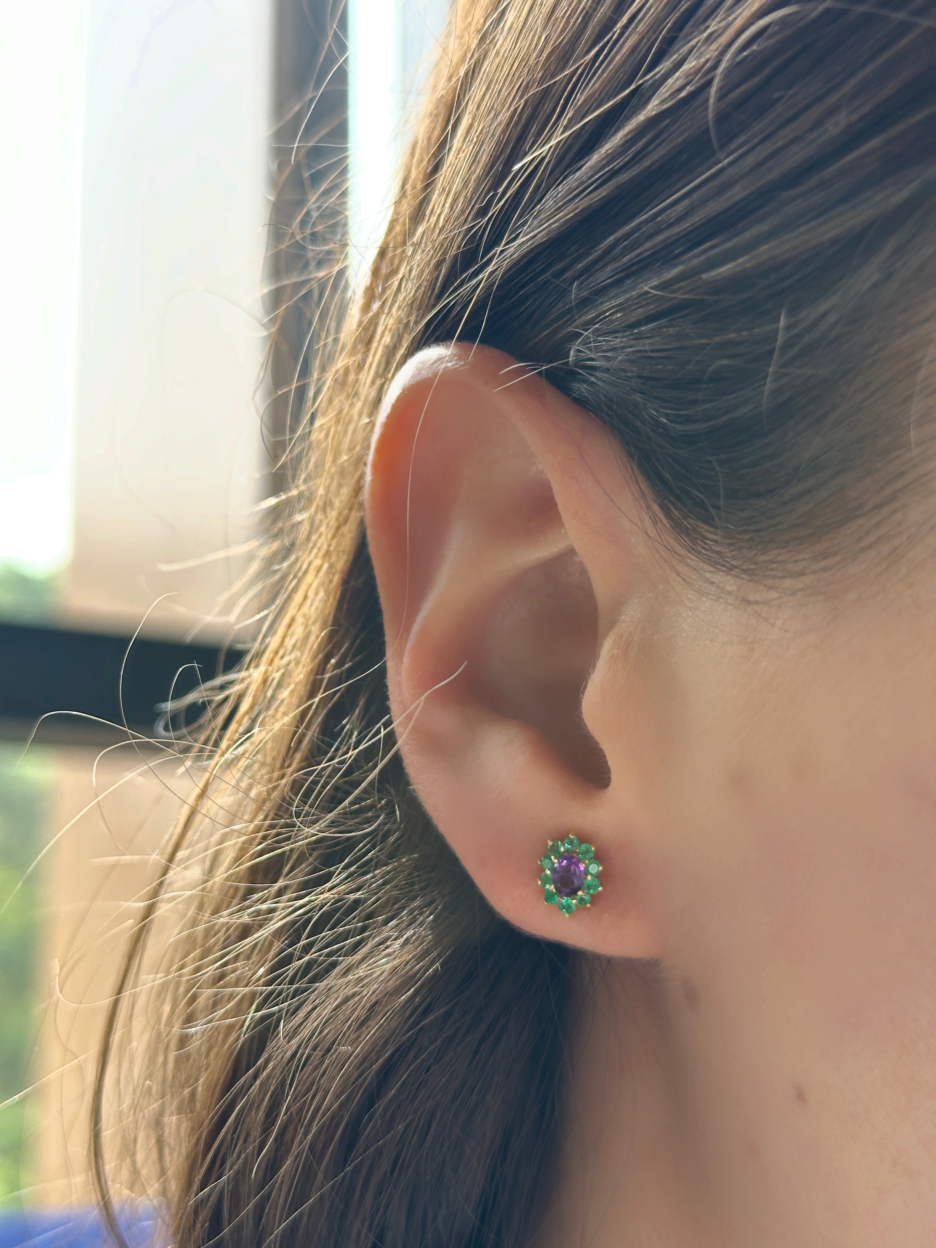 Aretes Antoniette Amatista 7mm