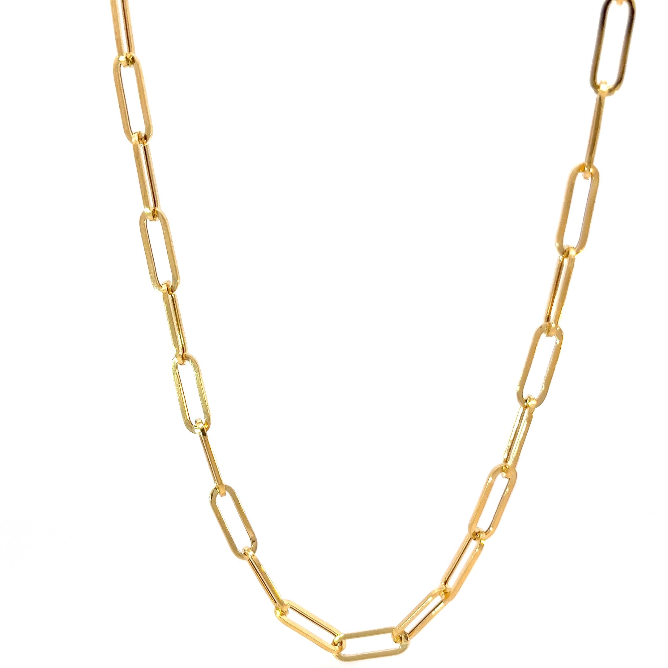 Cadena Paper clip 4 mm , 50 cms Oro Amarillo